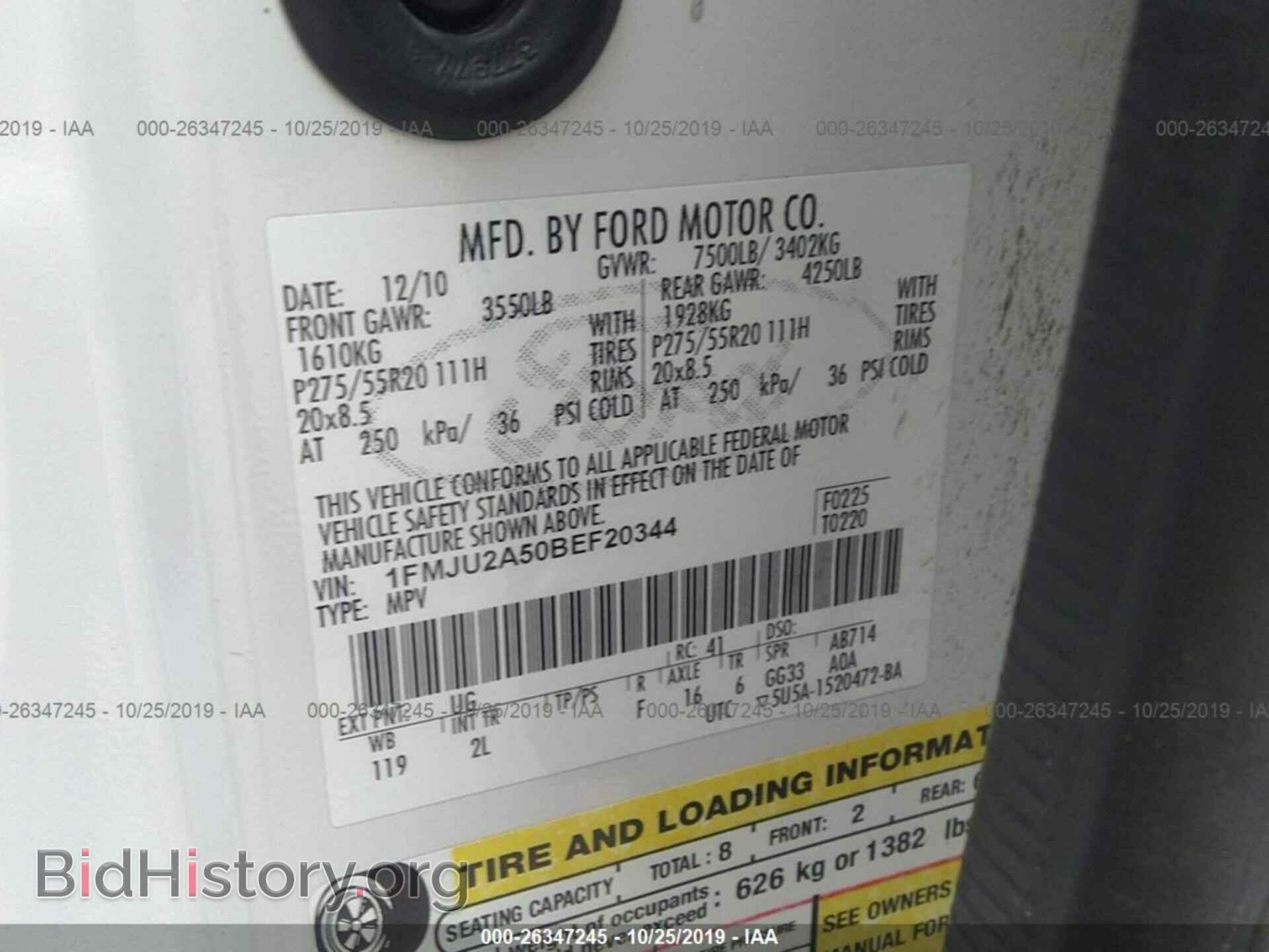 2011 FORD EXPEDITION - VIN: 1FMJU2A50BEF20344 - Фото 9