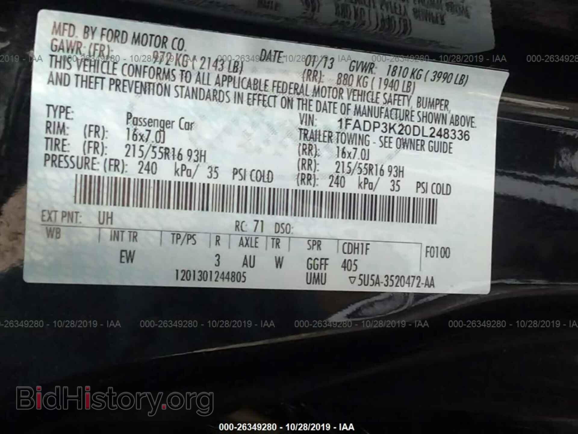 2013 FORD FOCUS - VIN: 1FADP3K20DL248336 - Photo 9