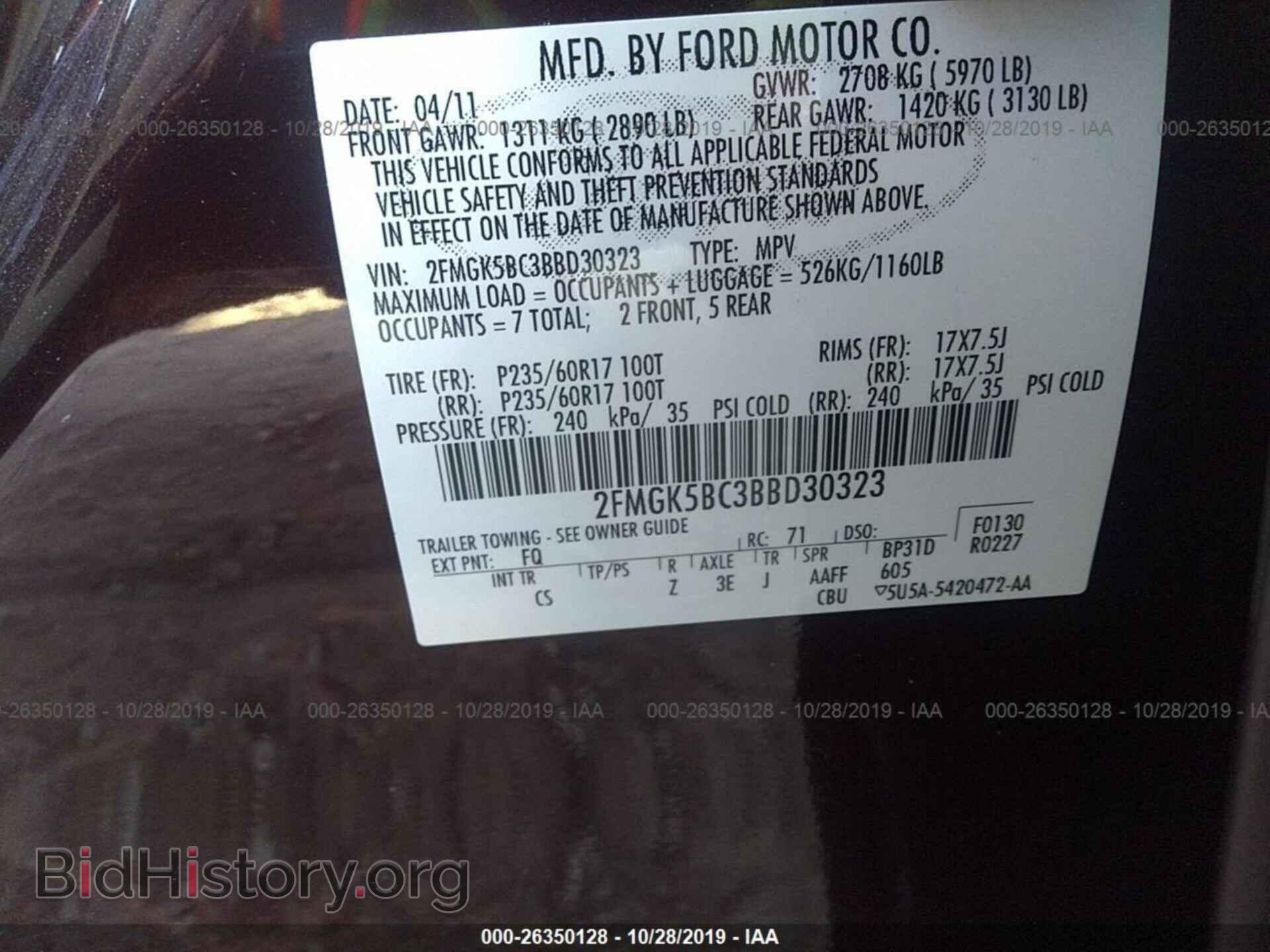2011 FORD FLEX - VIN: 2FMGK5BC3BBD30323 - Photo 9