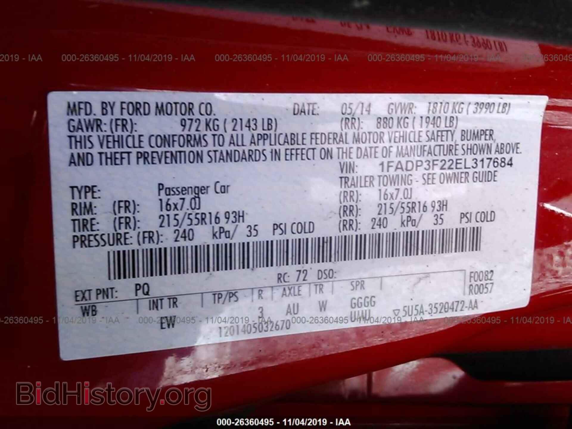 2014 FORD FOCUS - VIN: 1FADP3F22EL317684 - Photo 9
