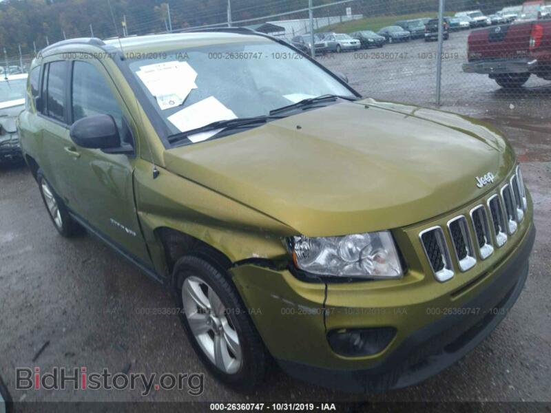 2012 Jeep COMPASS Sport (VIN 1C4NJDBB3CD555563) — photo 1 of 11, IAAI, damage: right front