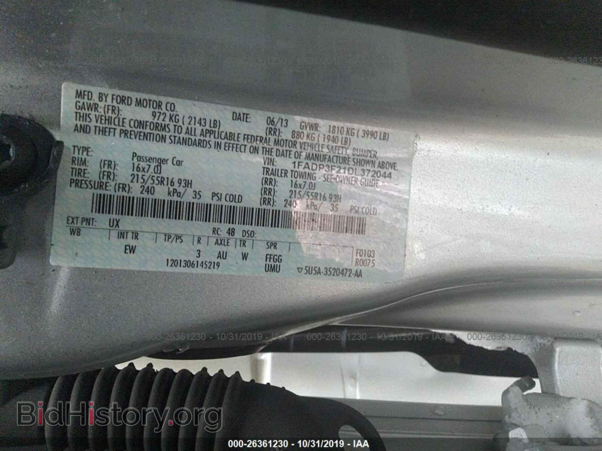 2013 FORD FOCUS - VIN: 1FADP3F21DL372044 - Photo 9