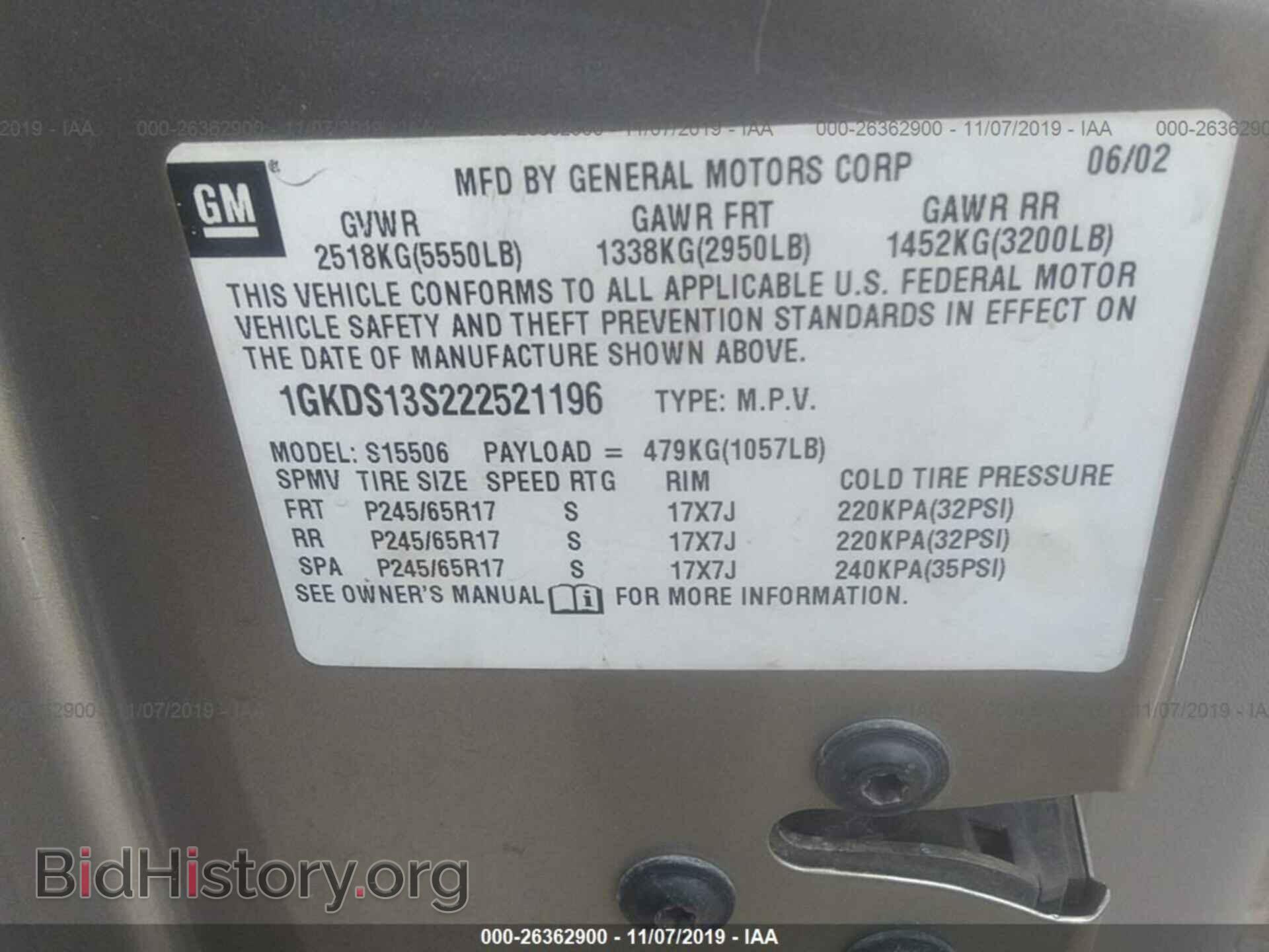 2002 GMC ENVOY - VIN: 1GKDS13S222521196 - Photo 9