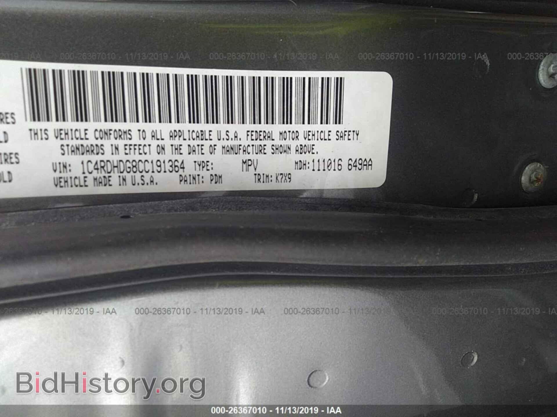 2012 DODGE DURANGO - VIN: 1C4RDHDG8CC191364 - Фото 9