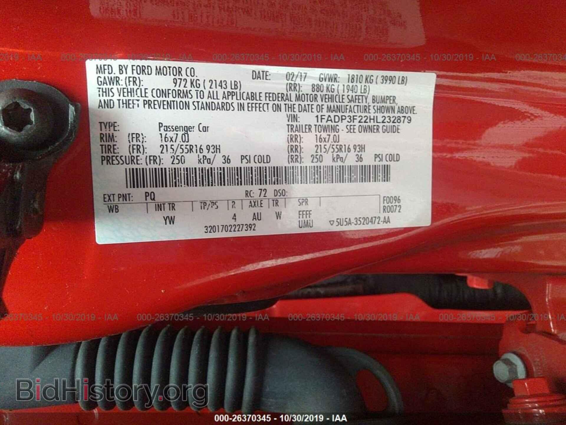 2017 FORD FOCUS - VIN: 1FADP3F22HL232879 - Фото 9