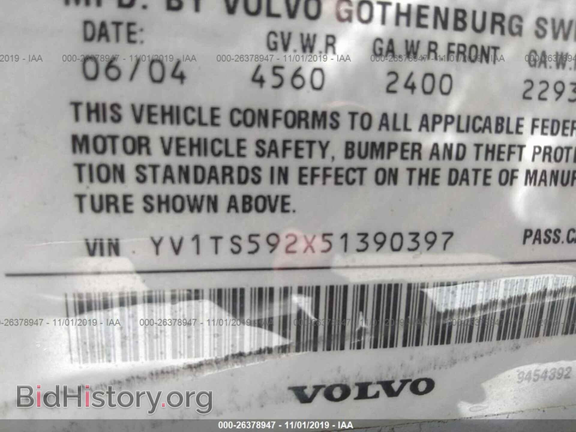 2005 VOLVO S80 - VIN: YV1TS592X51390397 - Фото 9