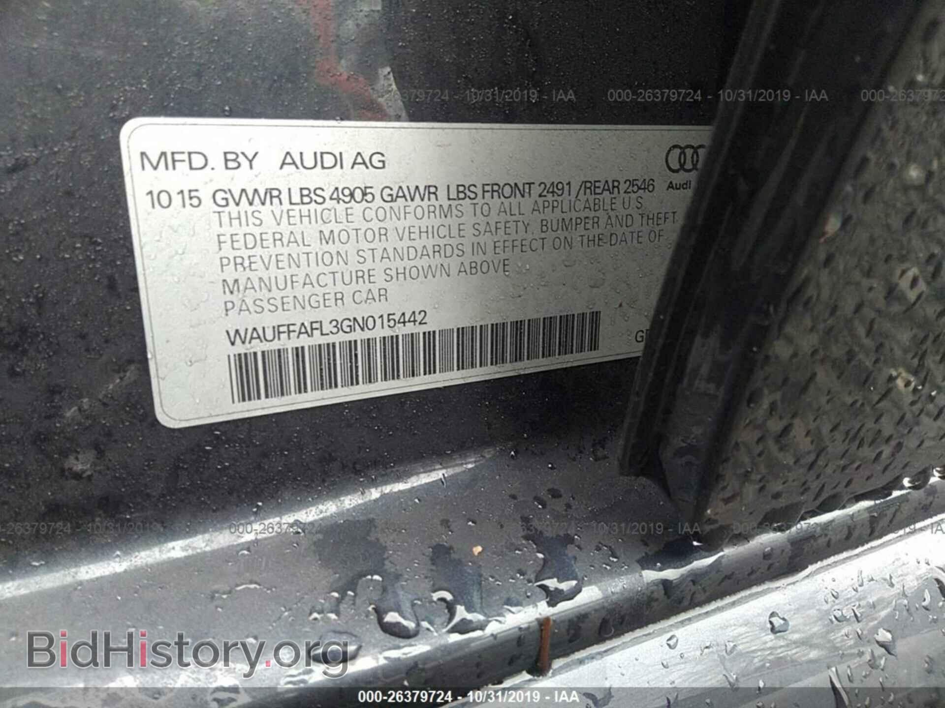 2016 AUDI A4 - VIN: WAUFFAFL3GN015442 - Фото 9