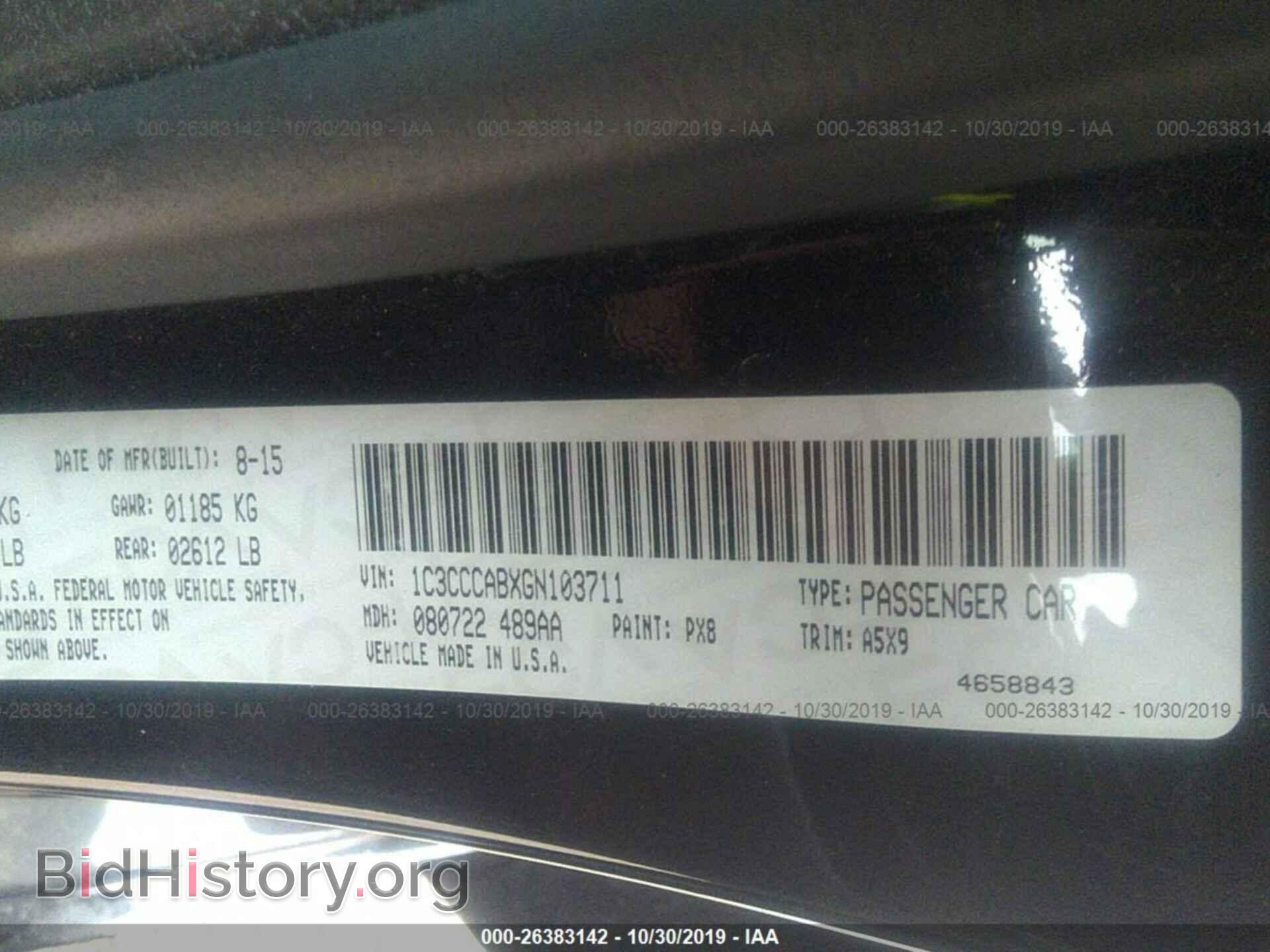 2016 CHRYSLER 200 - VIN: 1C3CCCABXGN103711 - Фото 9