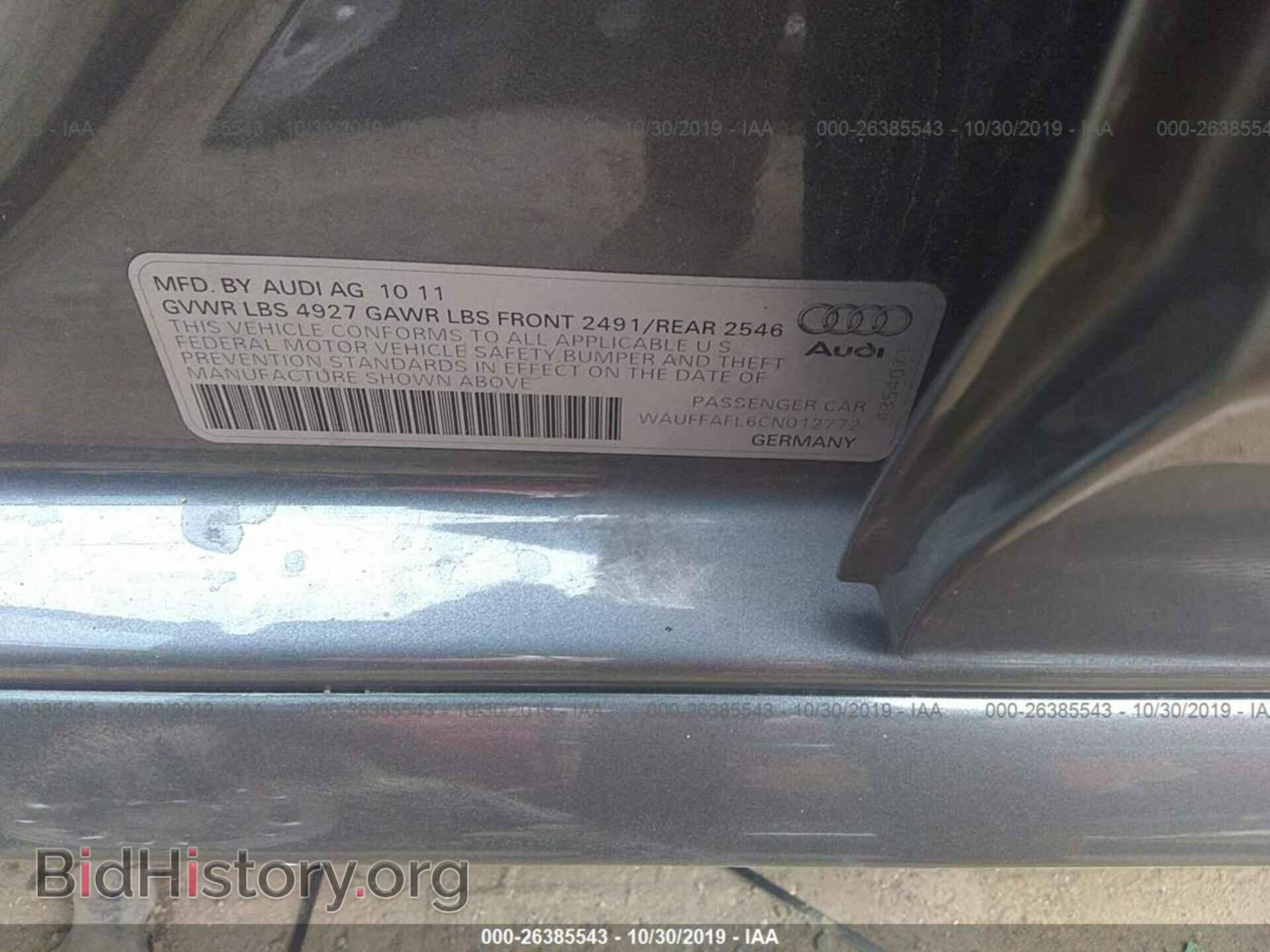 2012 AUDI A4 - VIN: WAUFFAFL6CN012772 - Photo 9