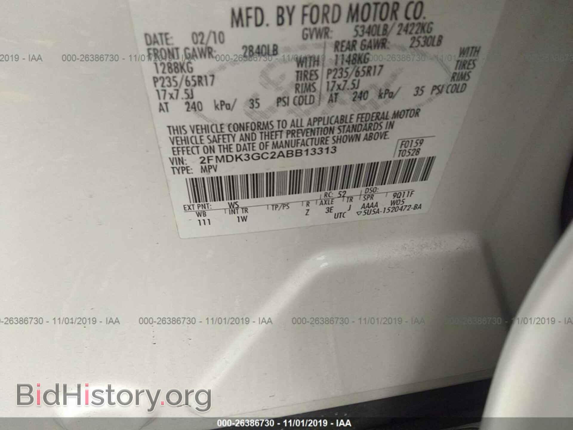 2010 FORD EDGE - VIN: 2FMDK3GC2ABB13313 - Photo 9