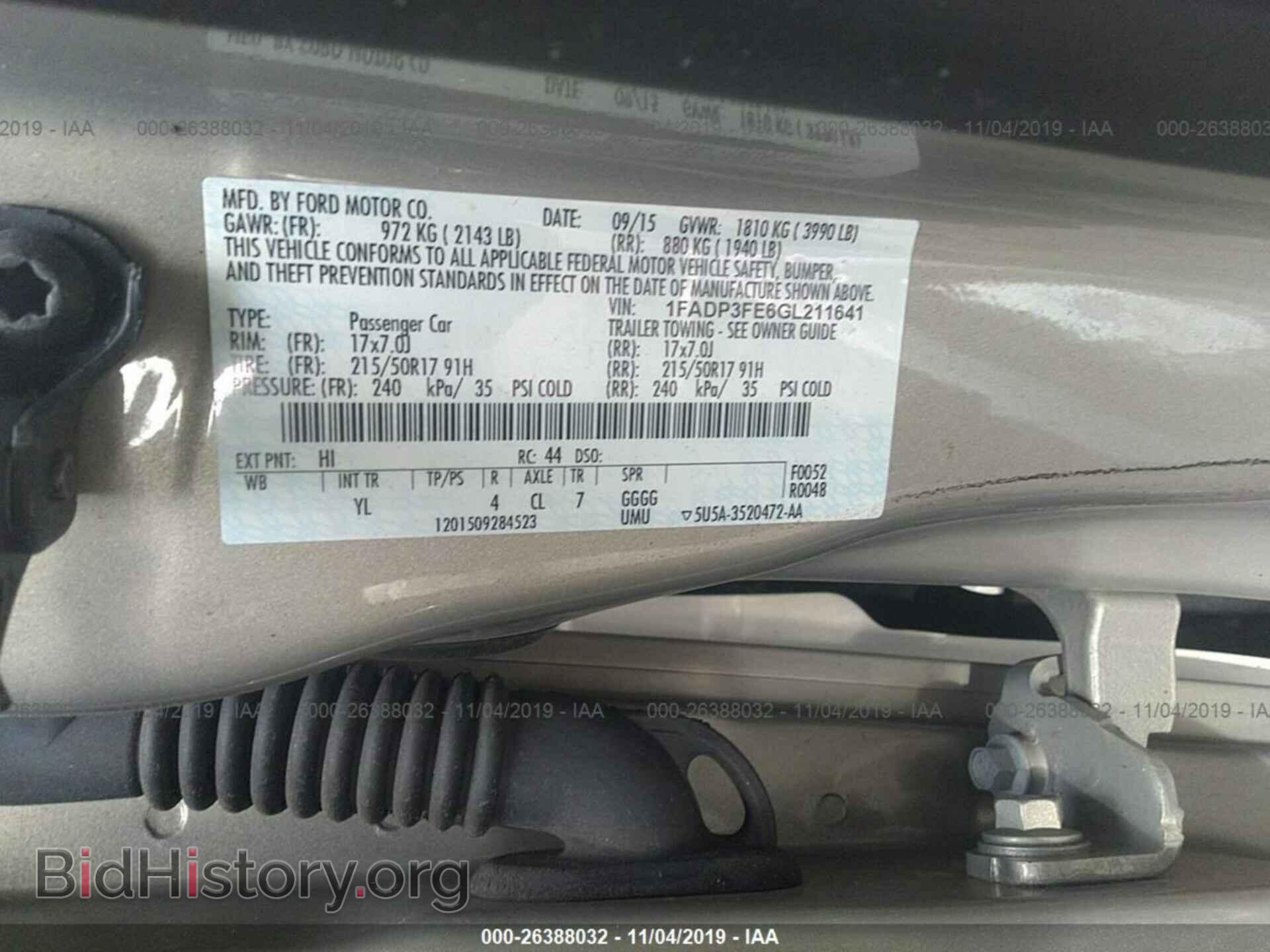 2016 FORD FOCUS - VIN: 1FADP3FE6GL211641 - Фото 9