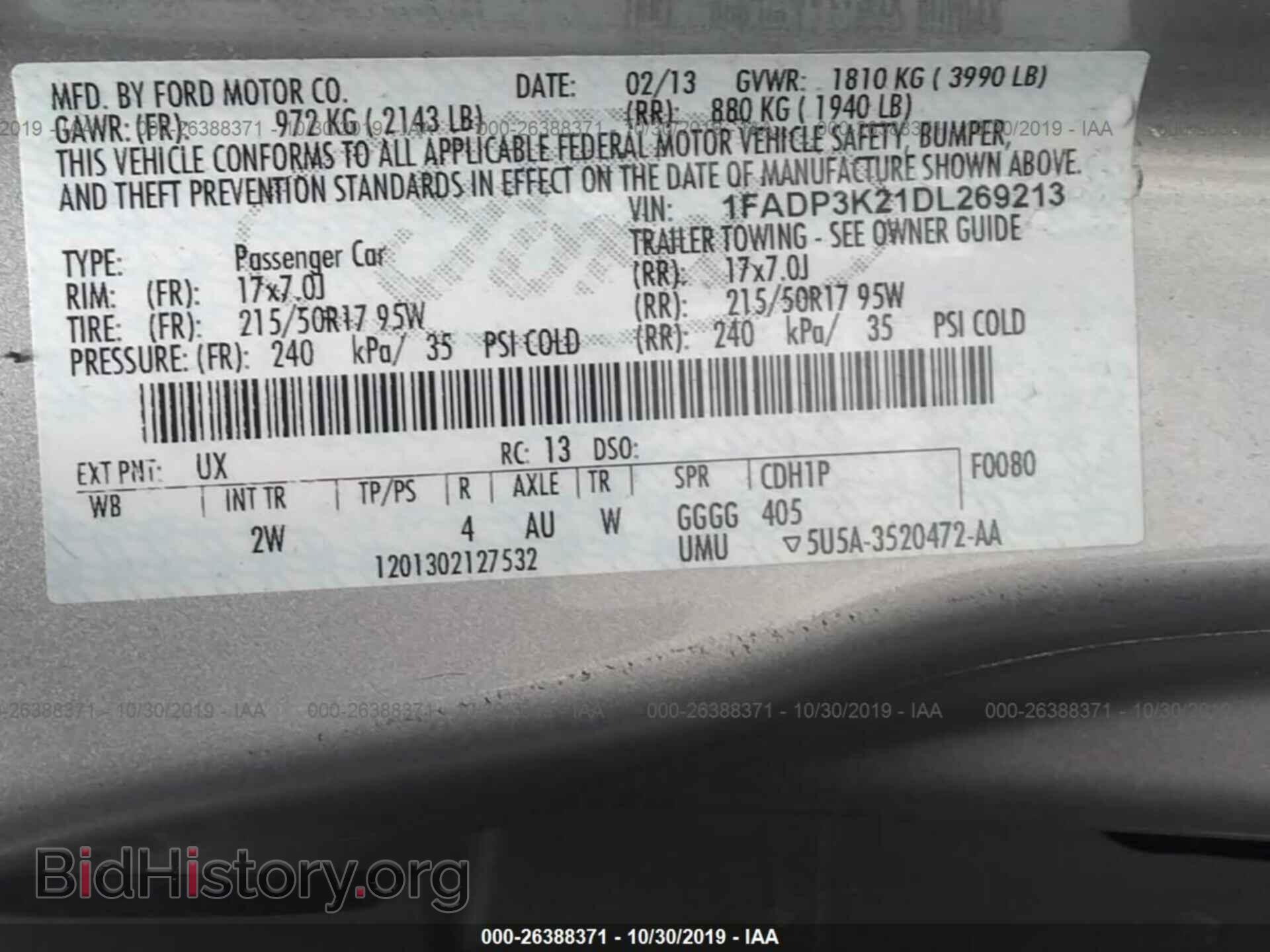 2013 FORD FOCUS - VIN: 1FADP3K21DL269213 - Photo 9