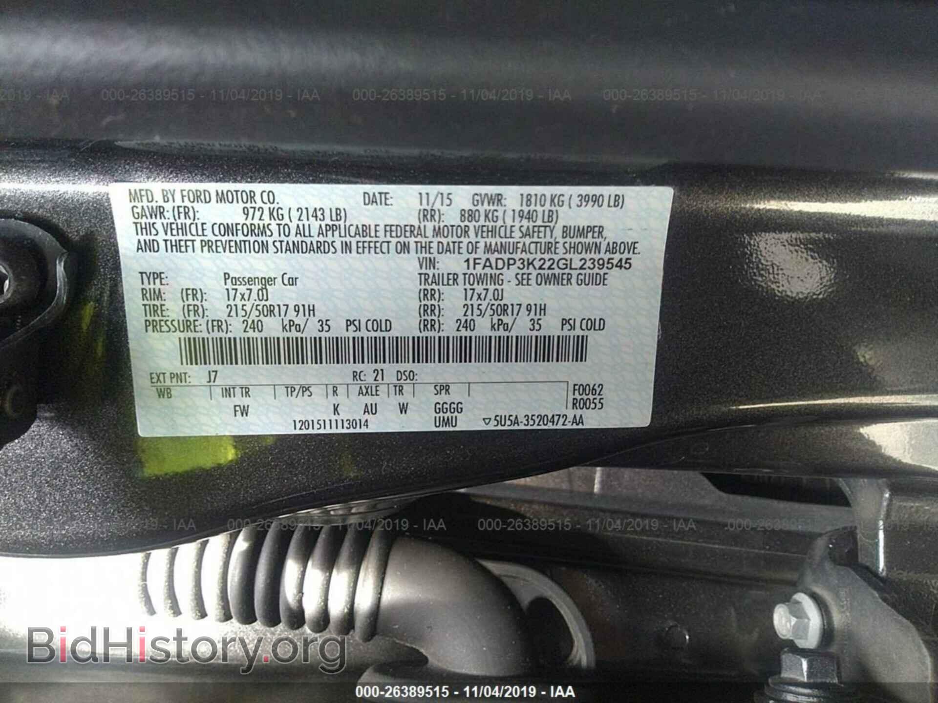 2016 FORD FOCUS - VIN: 1FADP3K22GL239545 - Фото 9