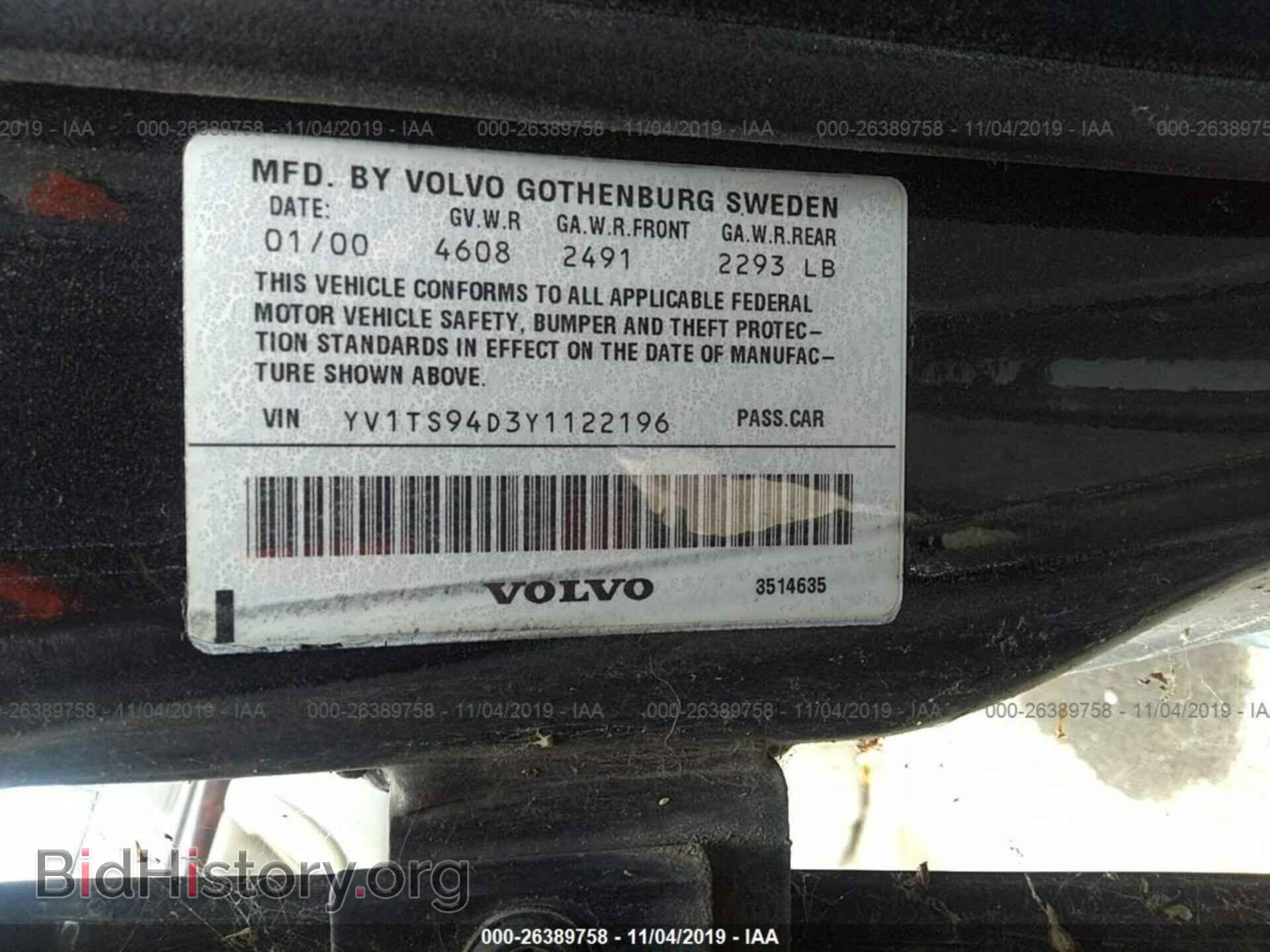 2000 VOLVO S80 - VIN: YV1TS94D3Y1122196 - Photo 9
