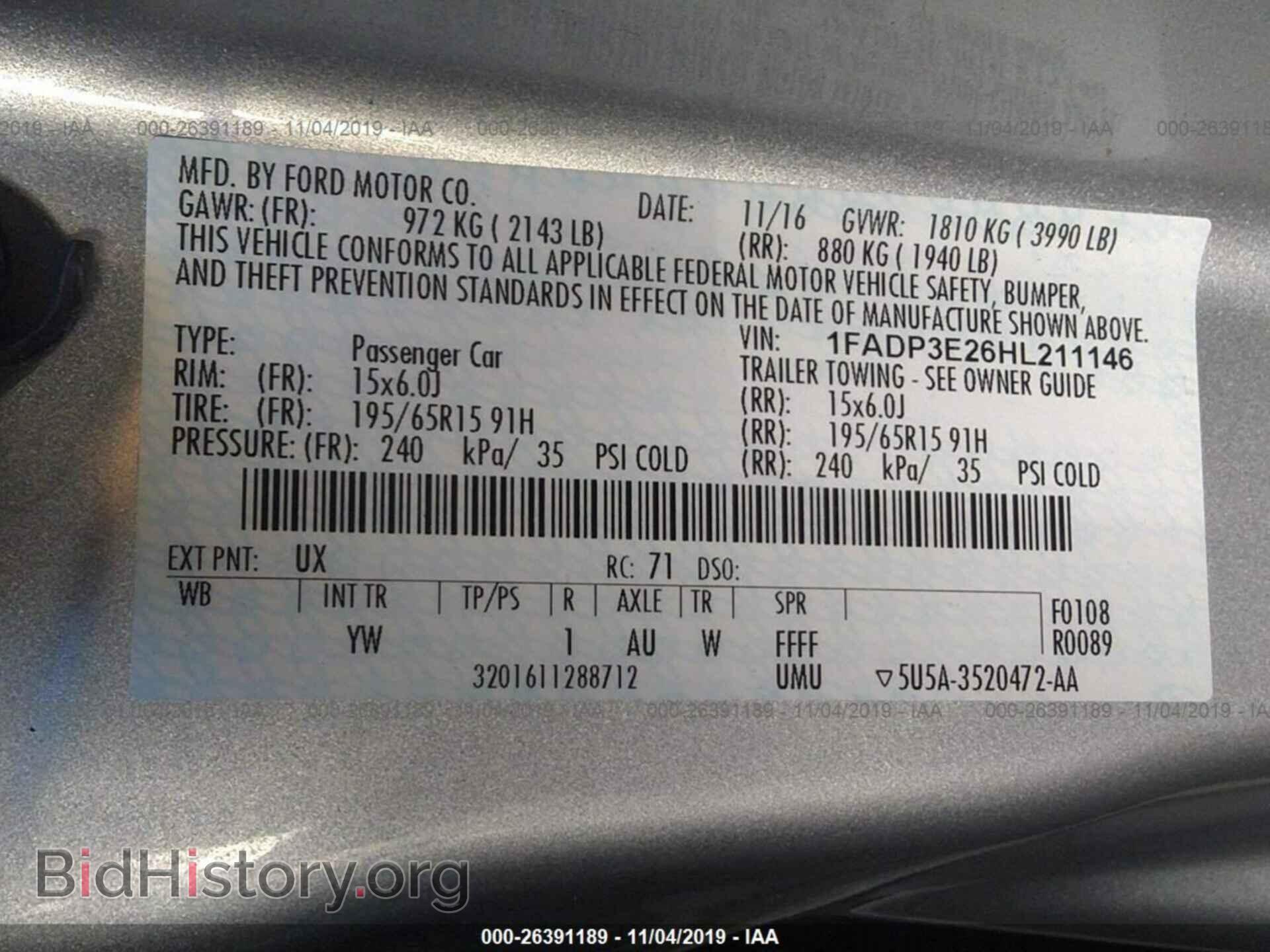 2017 FORD FOCUS - VIN: 1FADP3E26HL211146 - Фото 9