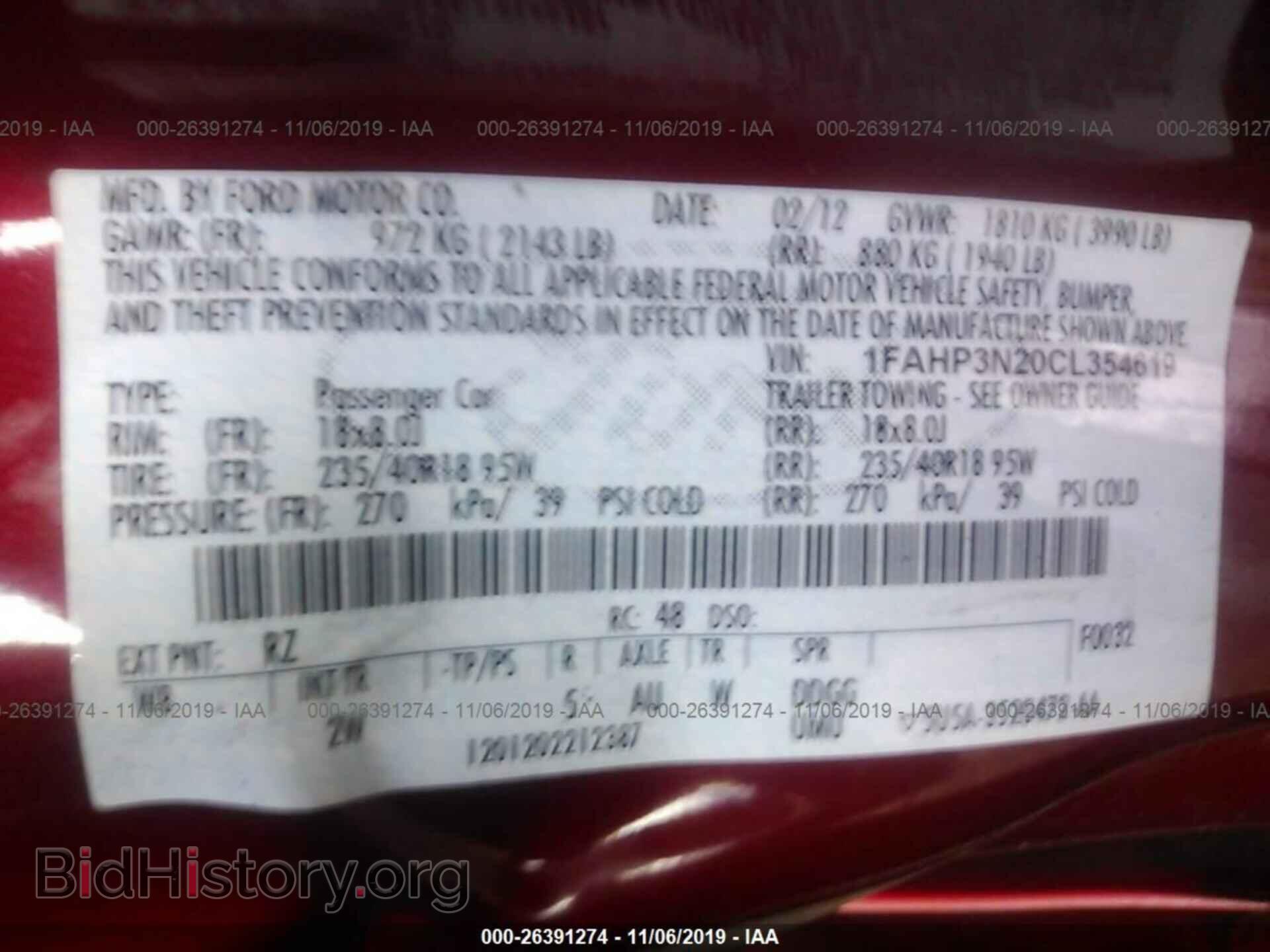 2012 FORD FOCUS - VIN: 1FAHP3N20CL354619 - Фото 9