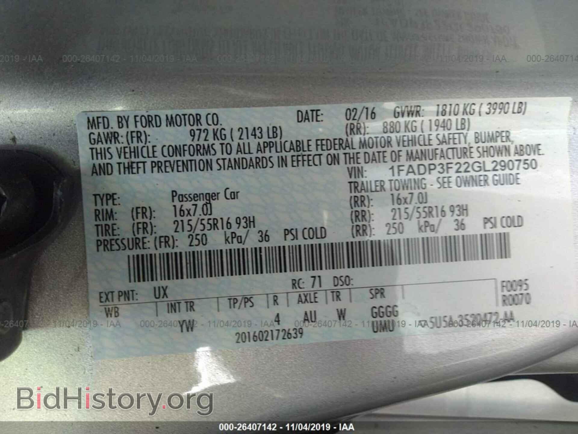 2016 FORD FOCUS - VIN: 1FADP3F22GL290750 - Фото 9