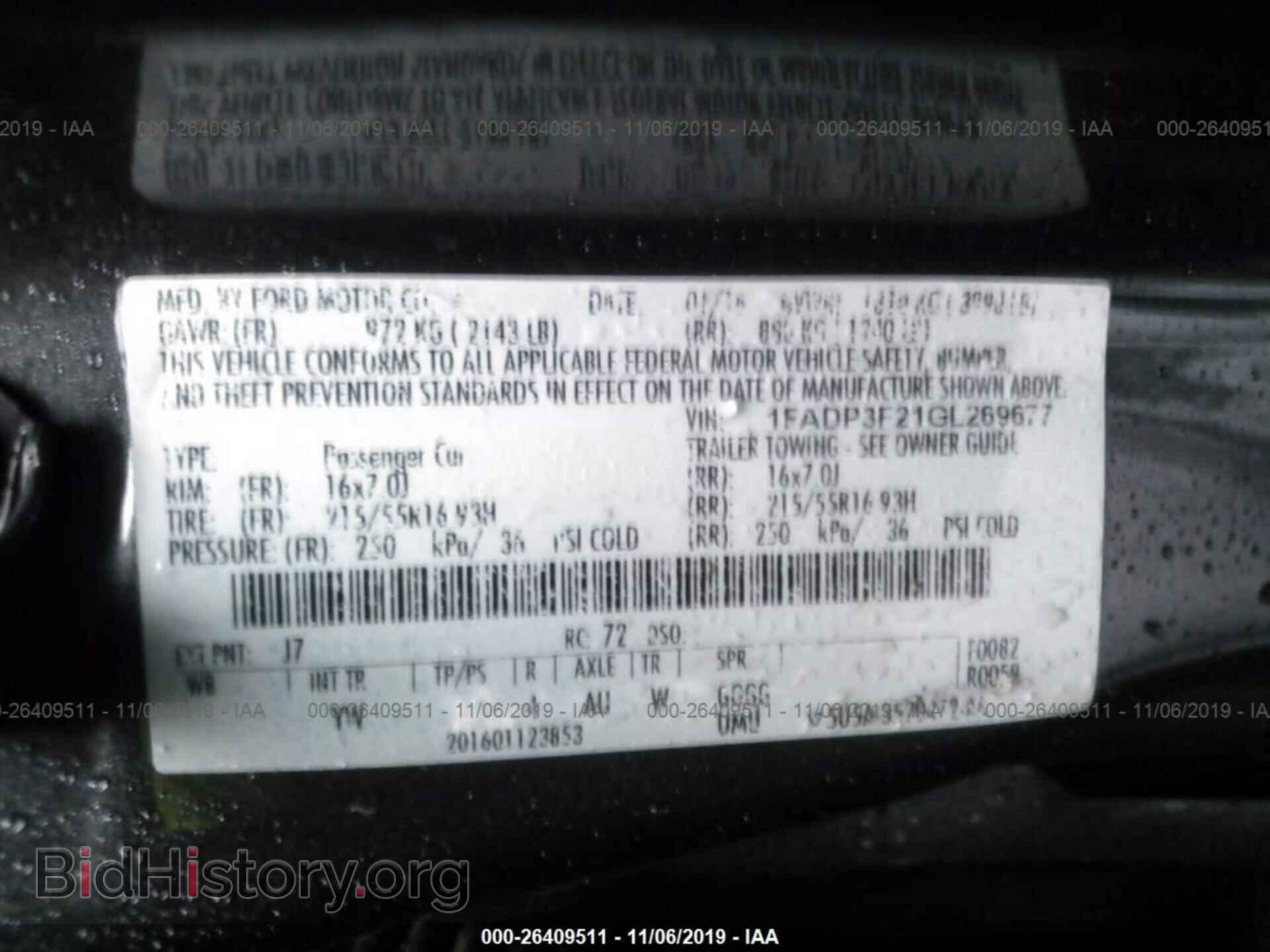 2016 FORD FOCUS - VIN: 1FADP3F21GL269677 - Фото 9