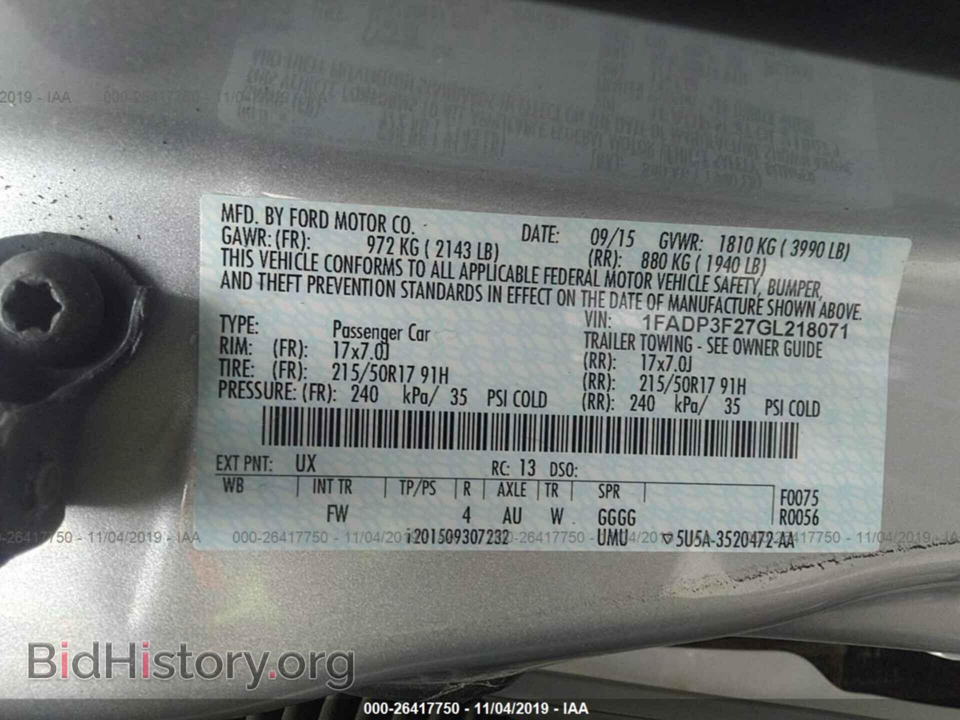 2016 FORD FOCUS - VIN: 1FADP3F27GL218071 - Фото 9