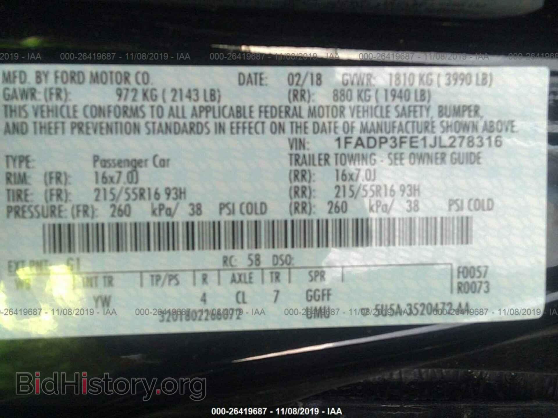 2018 FORD FOCUS - VIN: 1FADP3FE1JL278316 - Фото 9