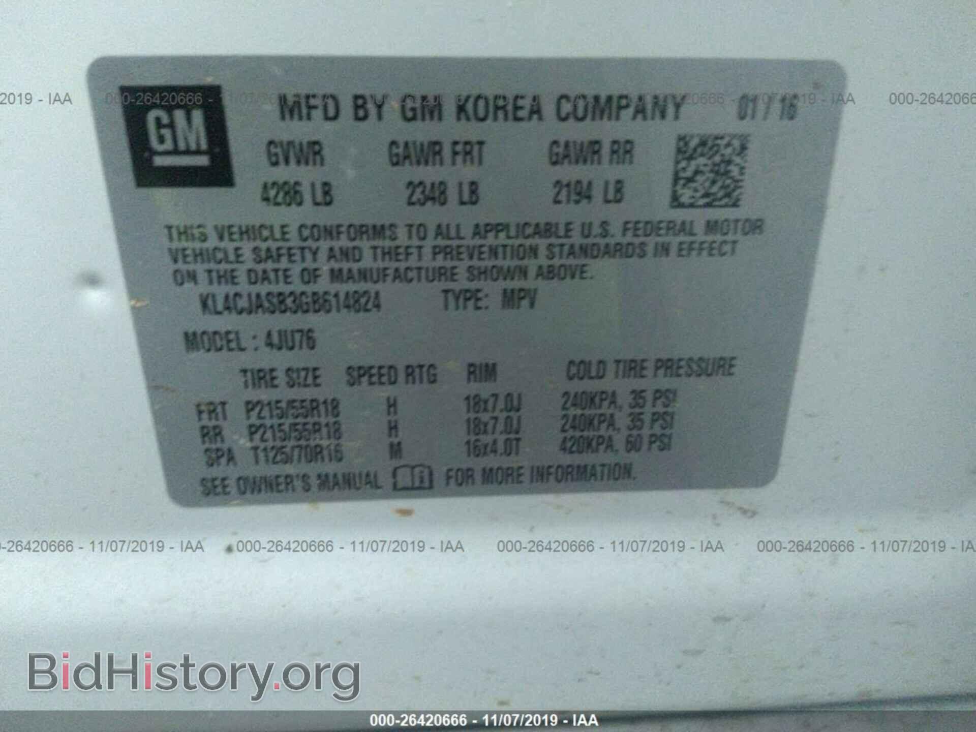 2016 BUICK ENCORE - VIN: KL4CJASB3GB614824 - Фото 9