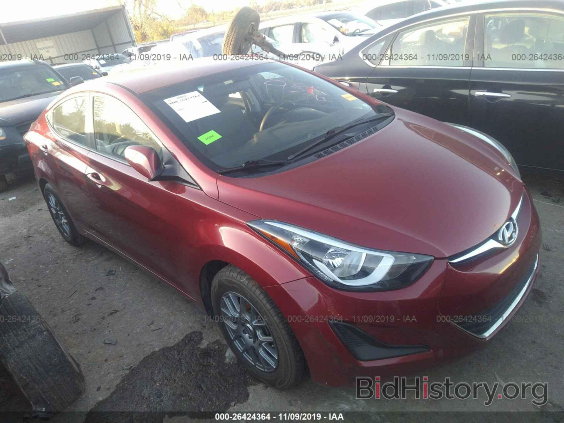 Photo 5NPDH4AE1GH729973 - HYUNDAI ELANTRA 2016