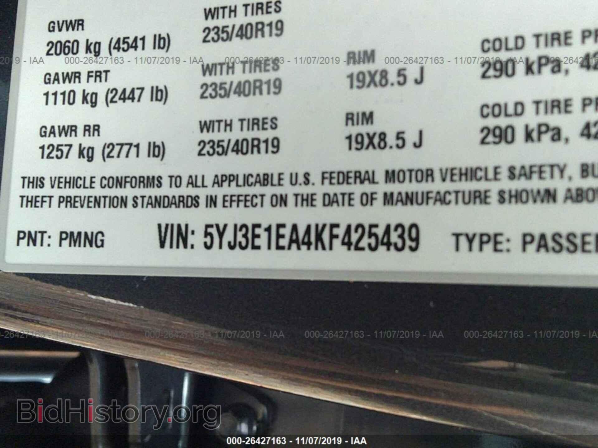 2019 TESLA MODEL 3 - VIN: 5YJ3E1EA4KF425439 - Photo 9
