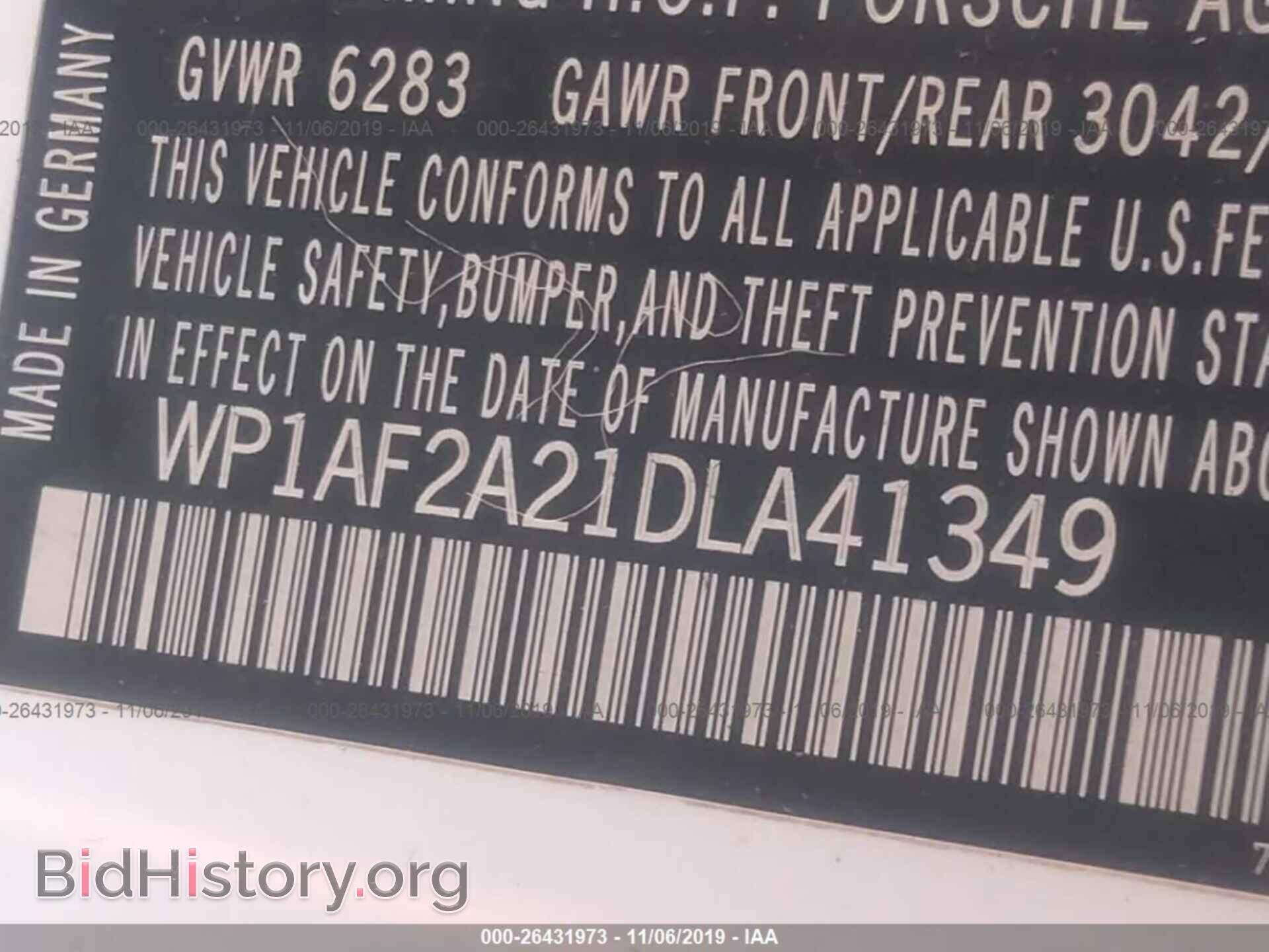2013 PORSCHE CAYENNE - VIN: WP1AF2A21DLA41349 - Фото 9