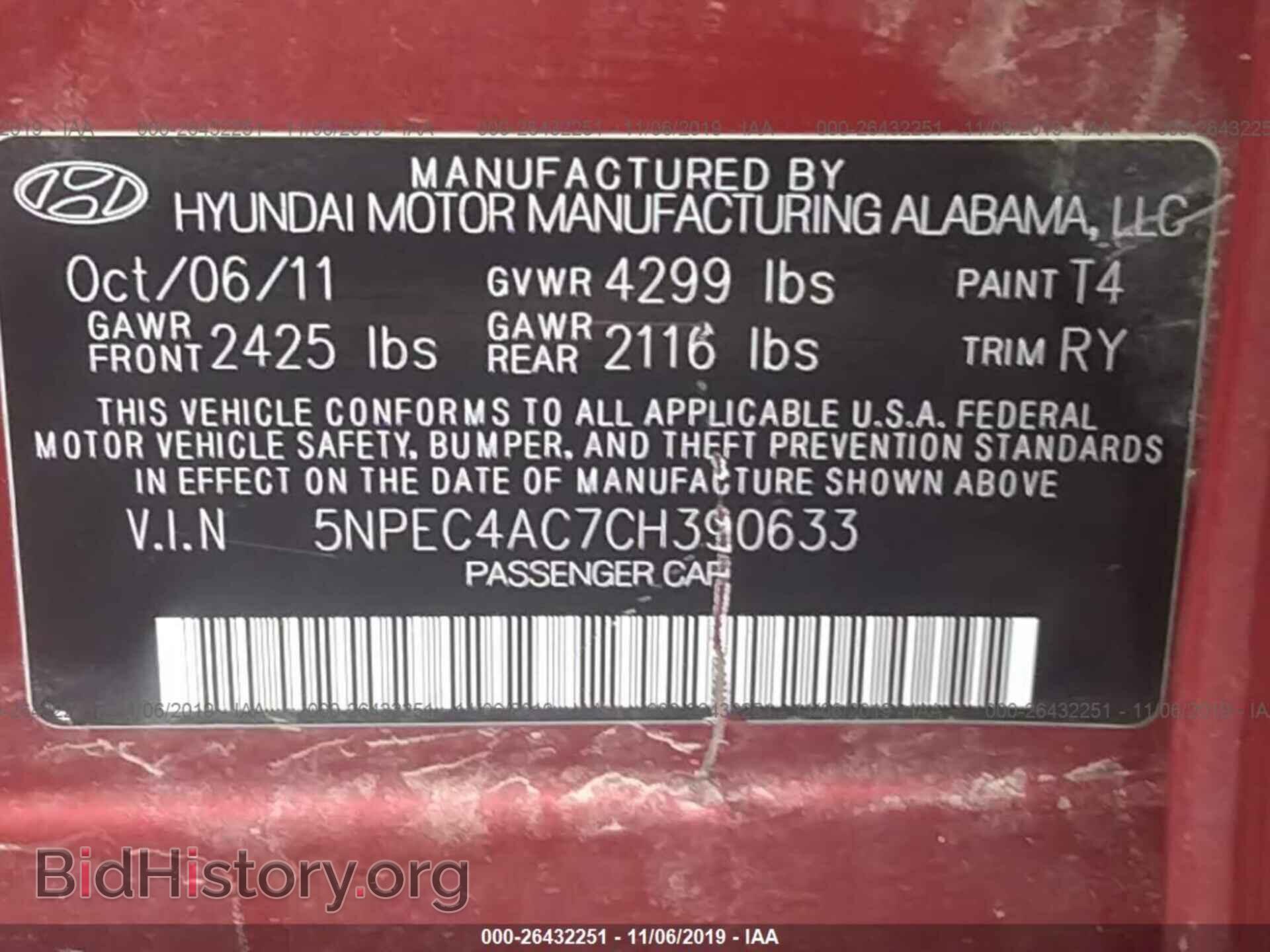 2012 HYUNDAI SONATA - VIN: 5NPEC4AC7CH390633 - Photo 9