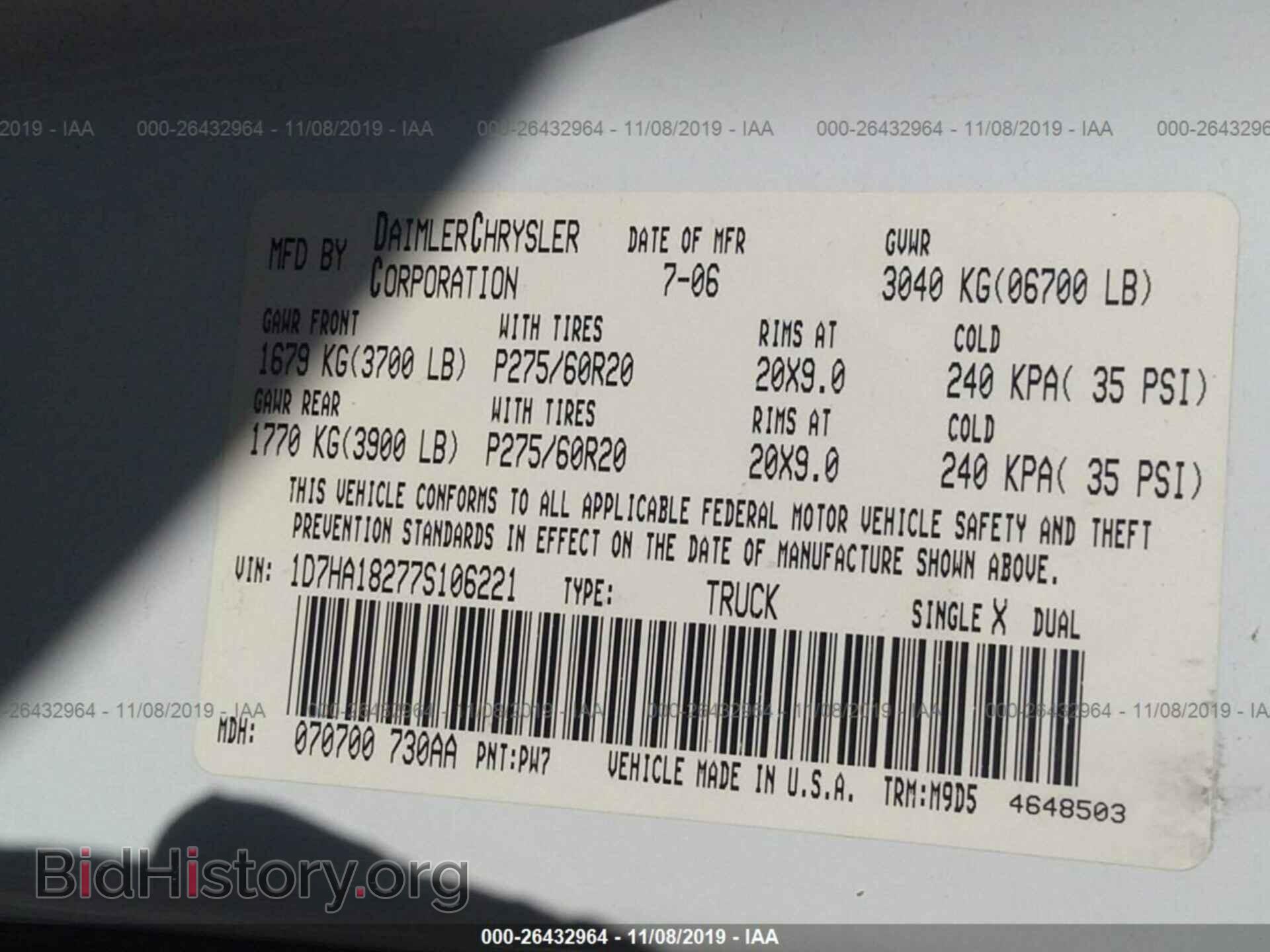 2007 DODGE RAM 1500 - VIN: 1D7HA18277S106221 - Фото 9