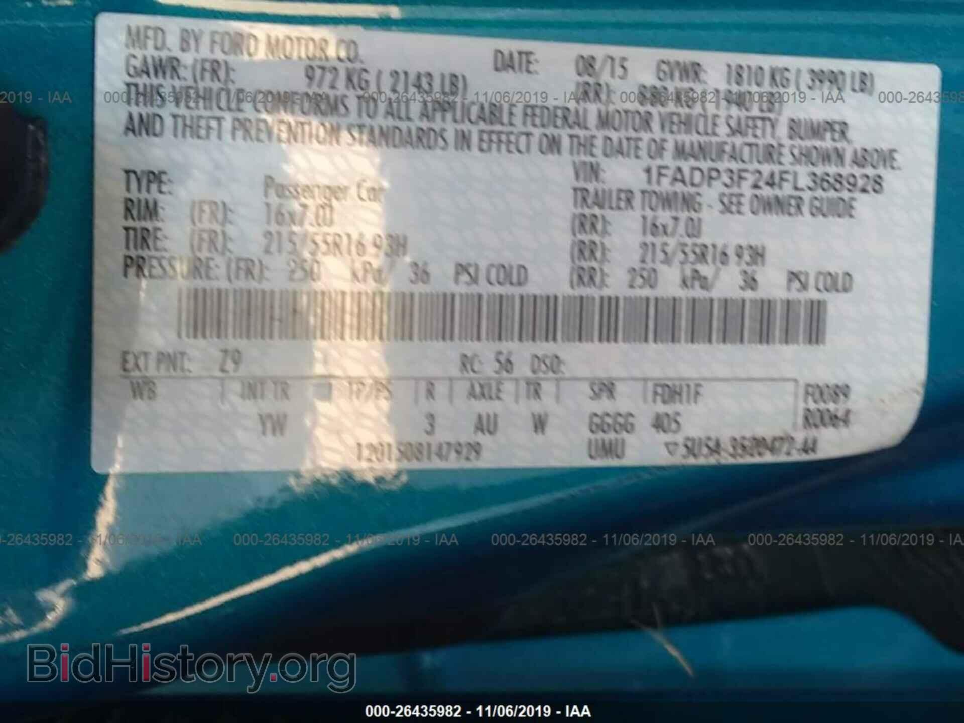 2015 FORD FOCUS - VIN: 1FADP3F24FL368928 - Фото 9