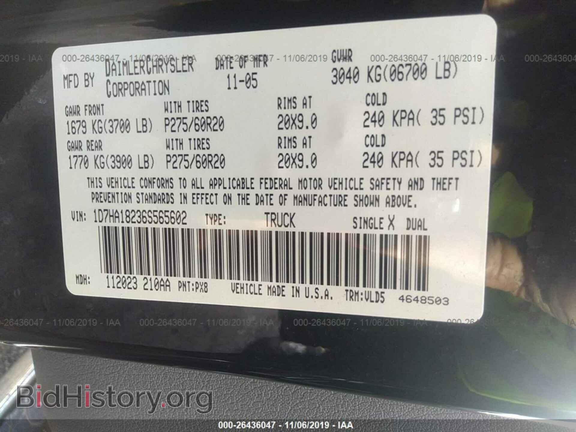 2006 DODGE RAM 1500 - VIN: 1D7HA18236S565602 - Фото 9