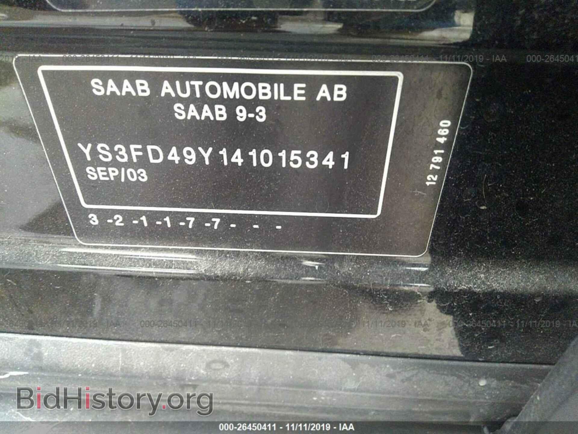 2004 SAAB 9-3 - VIN: YS3FD49Y141015341 - Фото 9