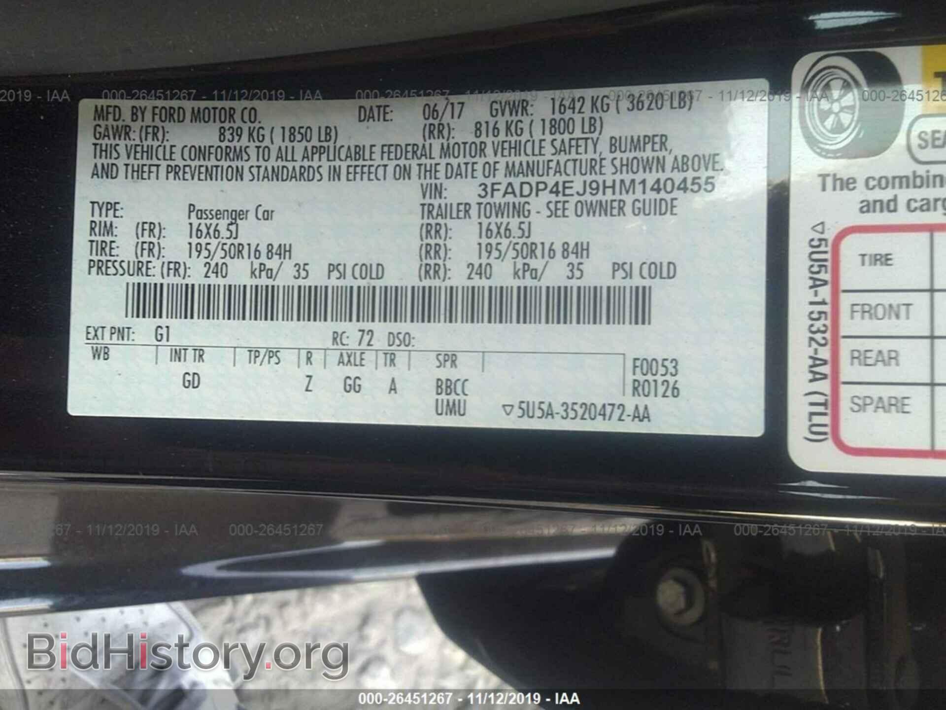 2017 FORD FIESTA - VIN: 3FADP4EJ9HM140455 - Photo 9