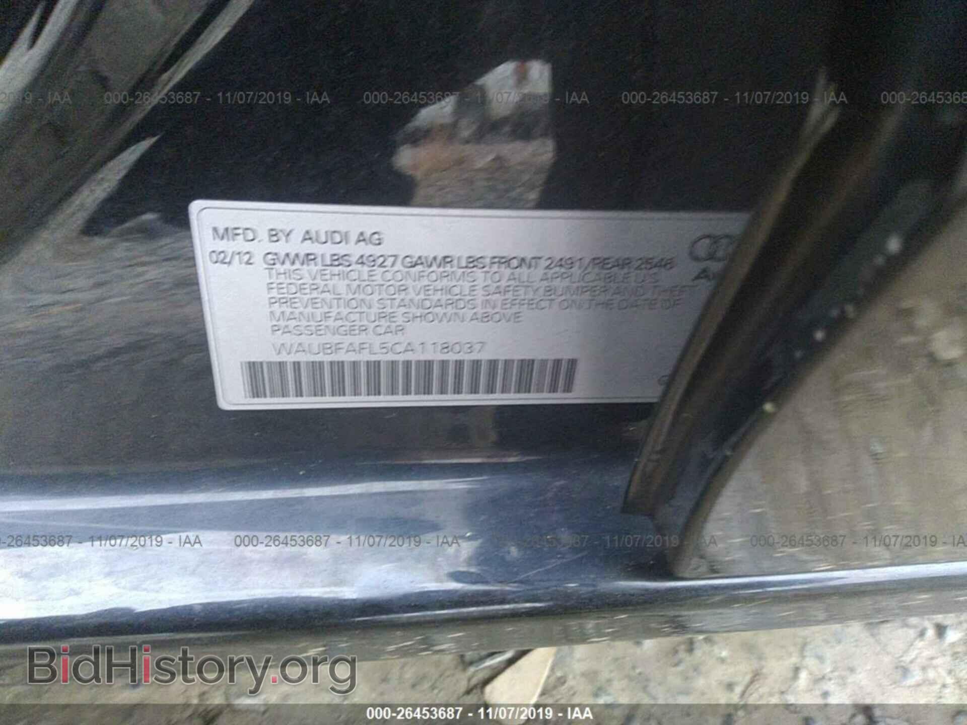2012 AUDI A4 - VIN: WAUBFAFL5CA118037 - Photo 9