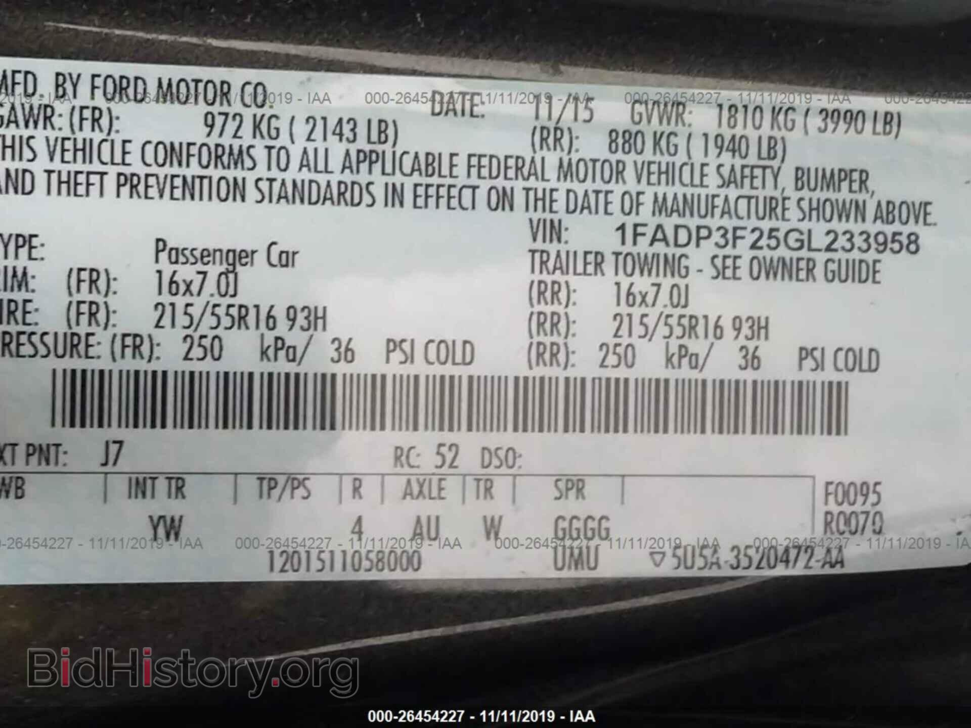 2016 FORD FOCUS - VIN: 1FADP3F25GL233958 - Фото 9