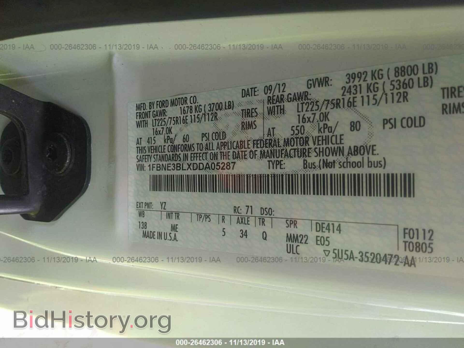 2013 FORD ECONOLINE - VIN: 1FBNE3BLXDDA05287 - Фото 9