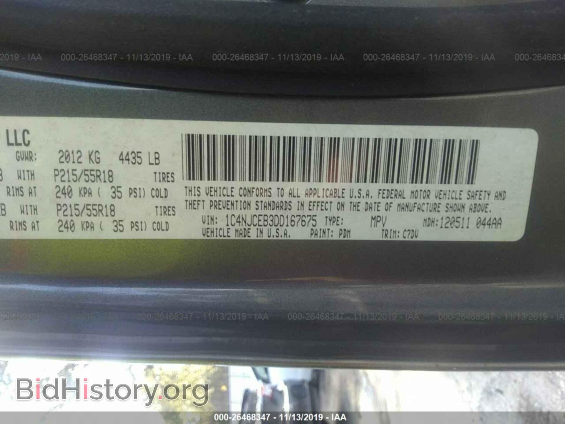 2013 JEEP COMPASS - VIN: 1C4NJCEB3DD167675 - Photo 9