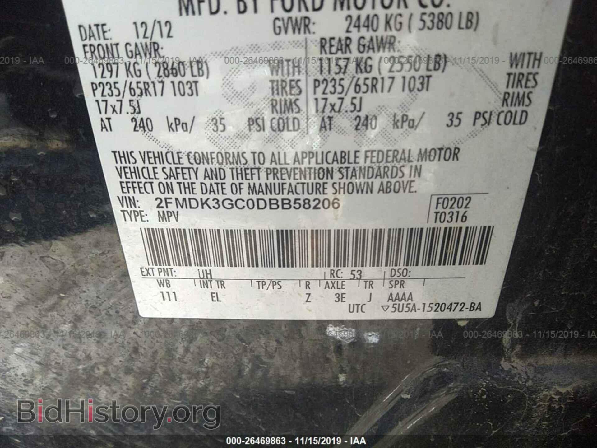 2013 FORD EDGE - VIN: 2FMDK3GC0DBB58206 - Фото 9