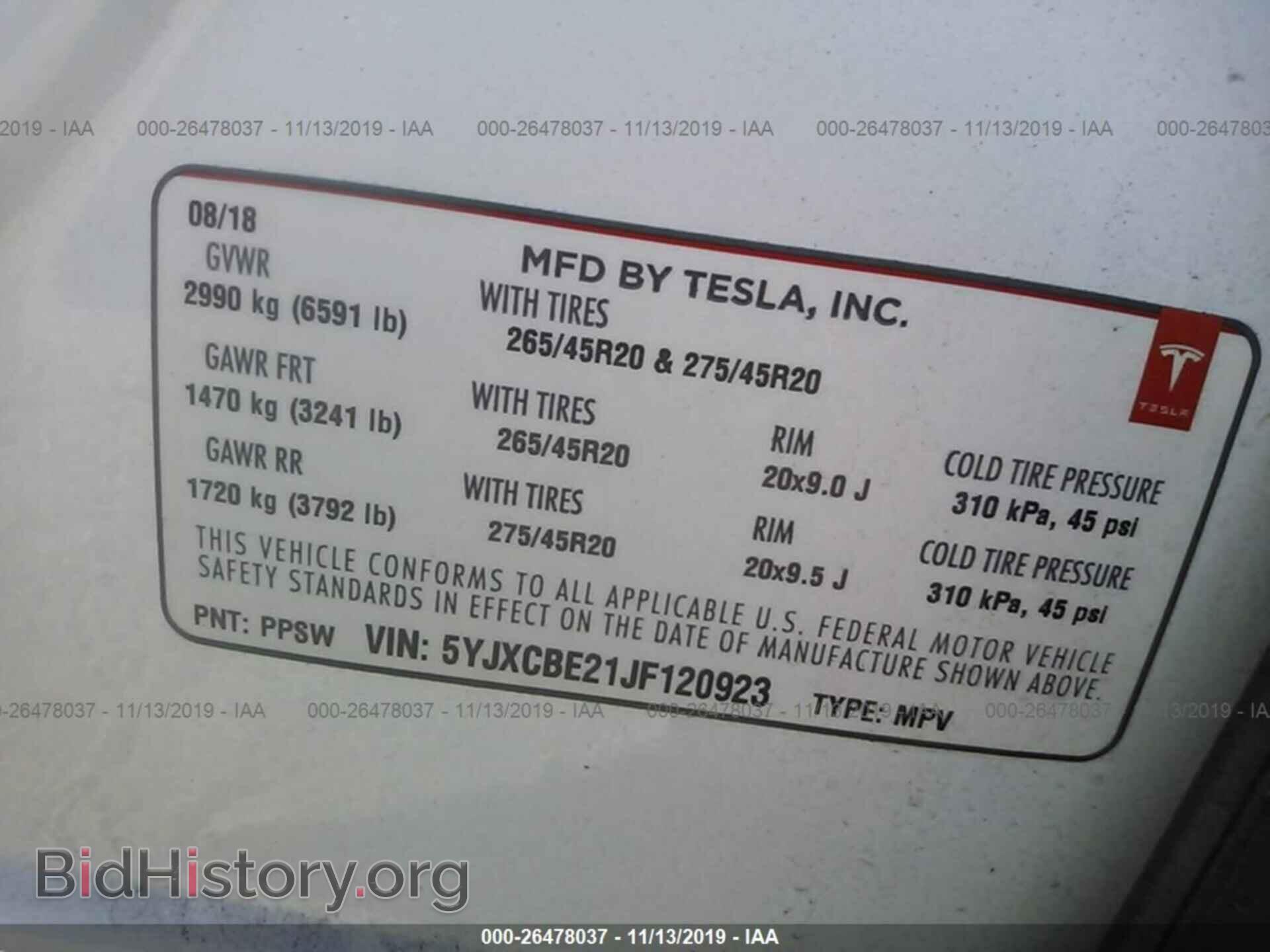 2018 TESLA MODEL X - VIN: 5YJXCBE21JF120923 - Photo 9