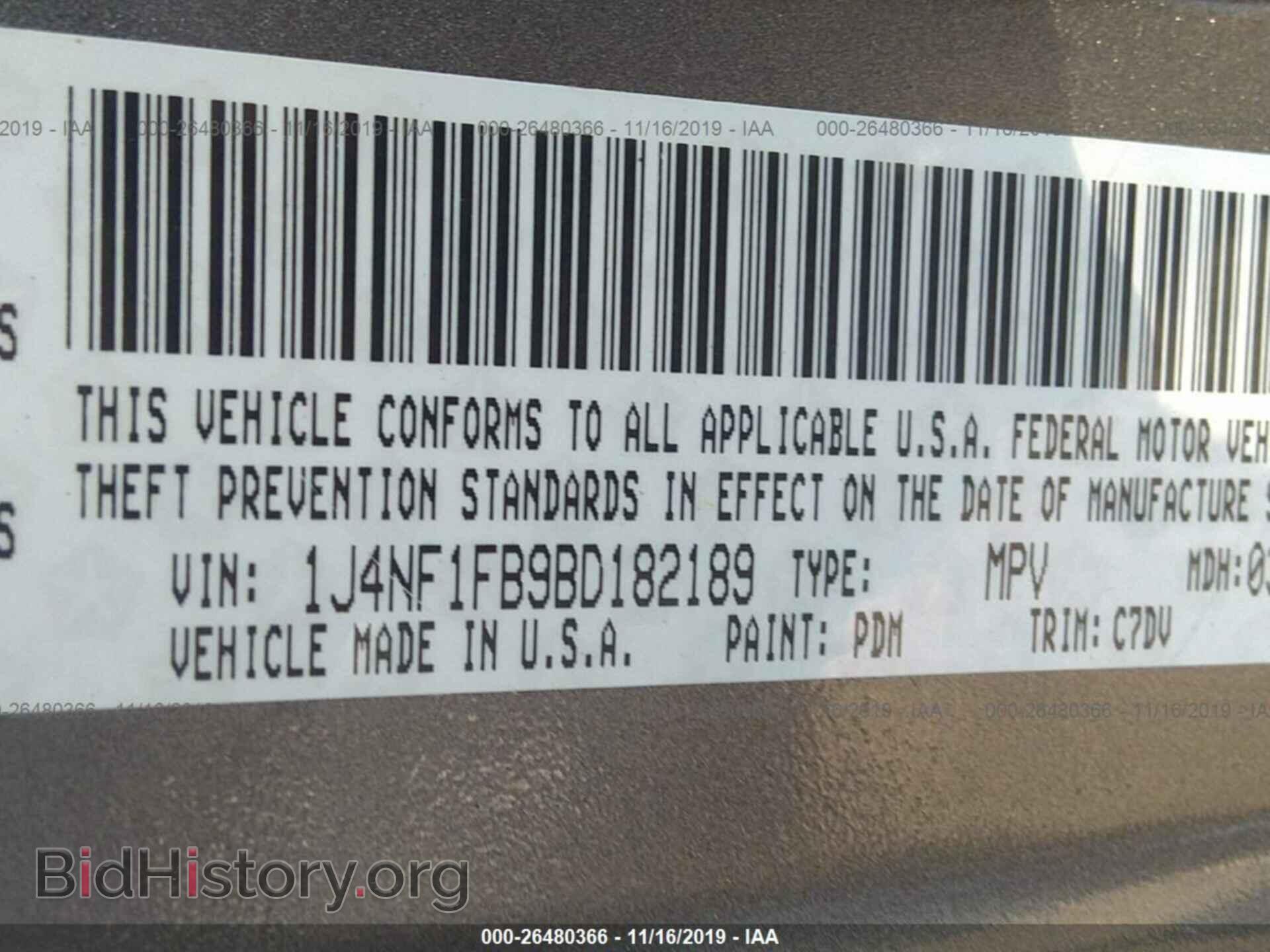 2011 JEEP COMPASS - VIN: 1J4NF1FB9BD182189 - Photo 9