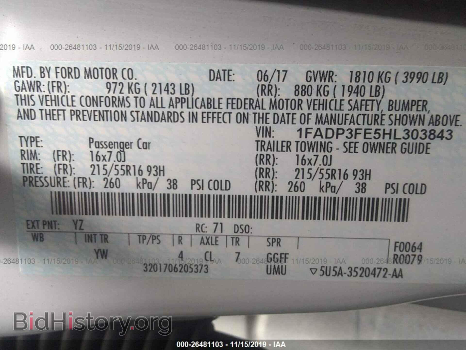 2017 FORD FOCUS - VIN: 1FADP3FE5HL303843 - Фото 9