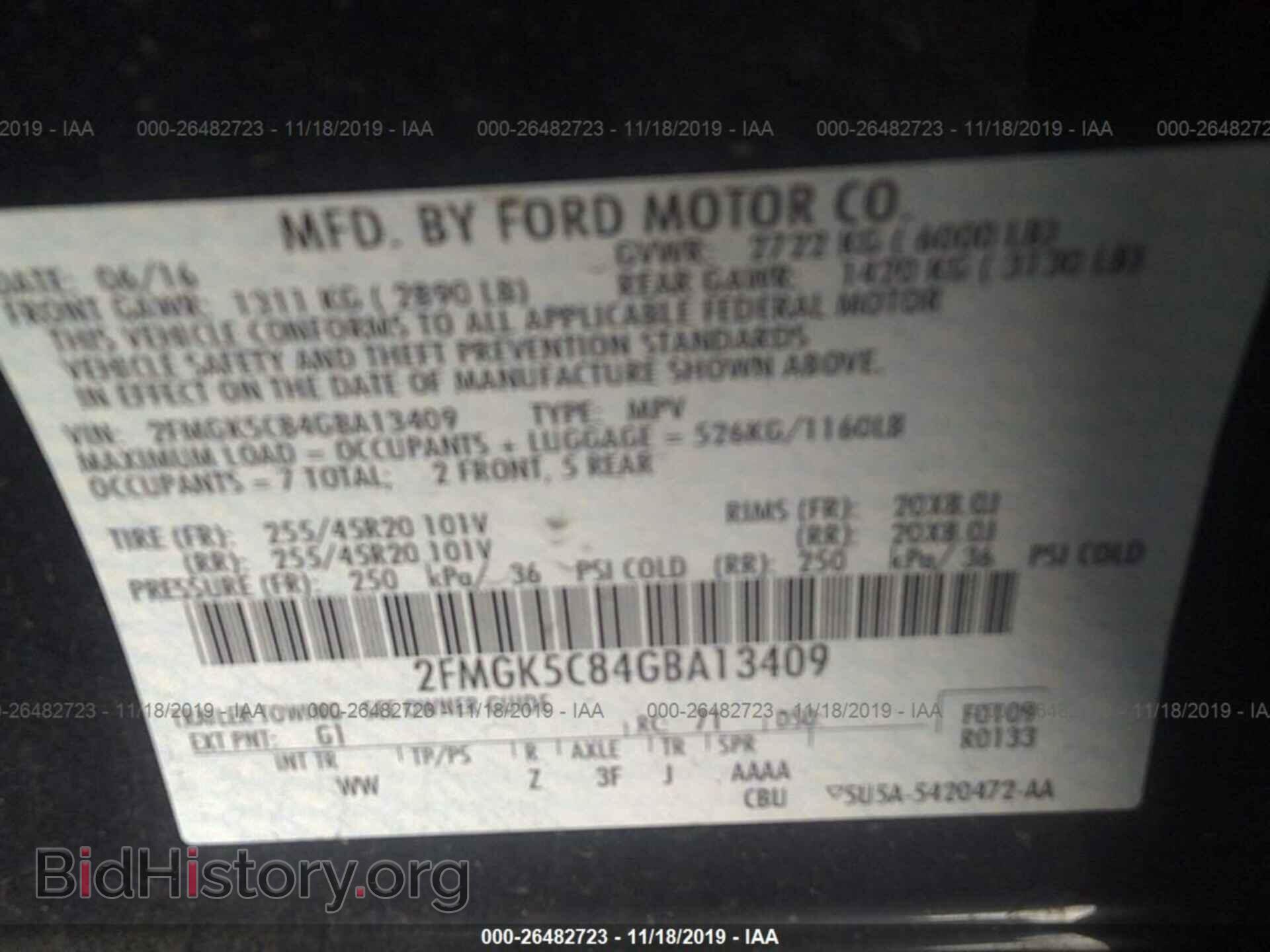 2016 FORD FLEX - VIN: 2FMGK5C84GBA13409 - Photo 9