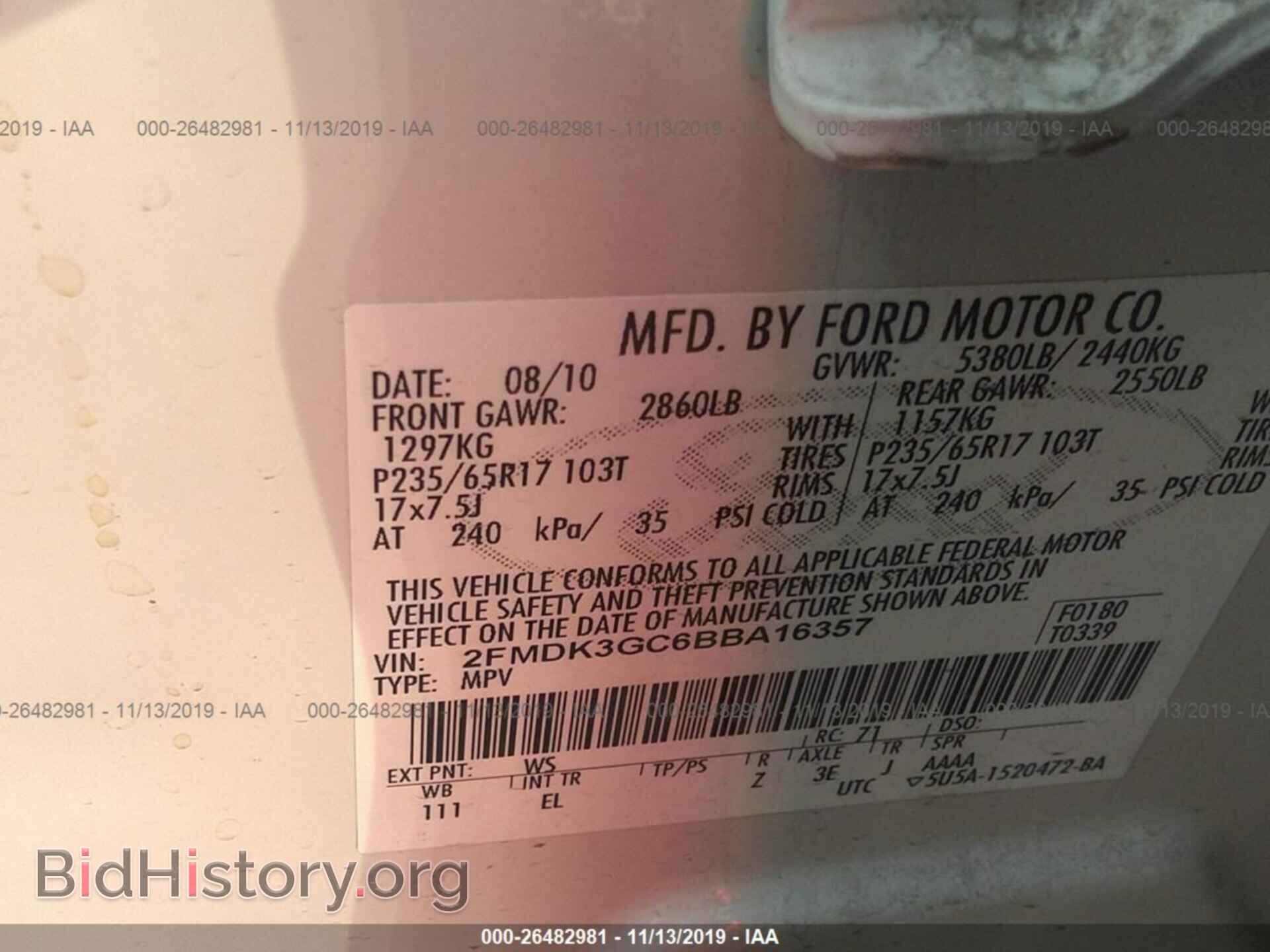 2011 FORD EDGE - VIN: 2FMDK3GC6BBA16357 - Photo 9