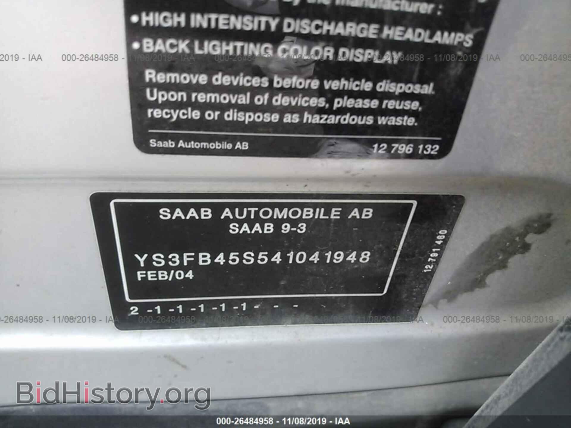 2004 SAAB 9-3 - VIN: YS3FB45S541041948 - Photo 9