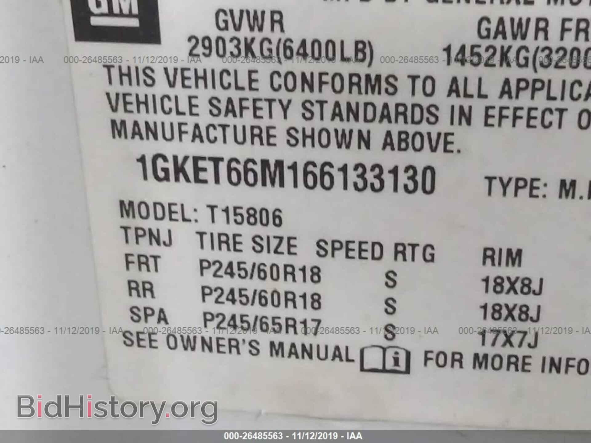 2006 GMC ENVOY - VIN: 1GKET66M166133130 - Фото 9