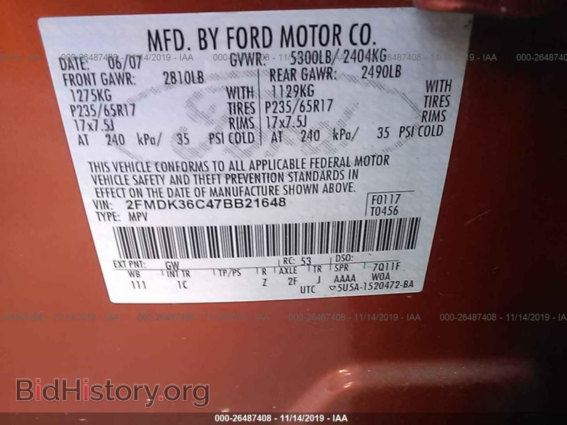 2007 FORD EDGE - VIN: 2FMDK36C47BB21648 - Photo 9