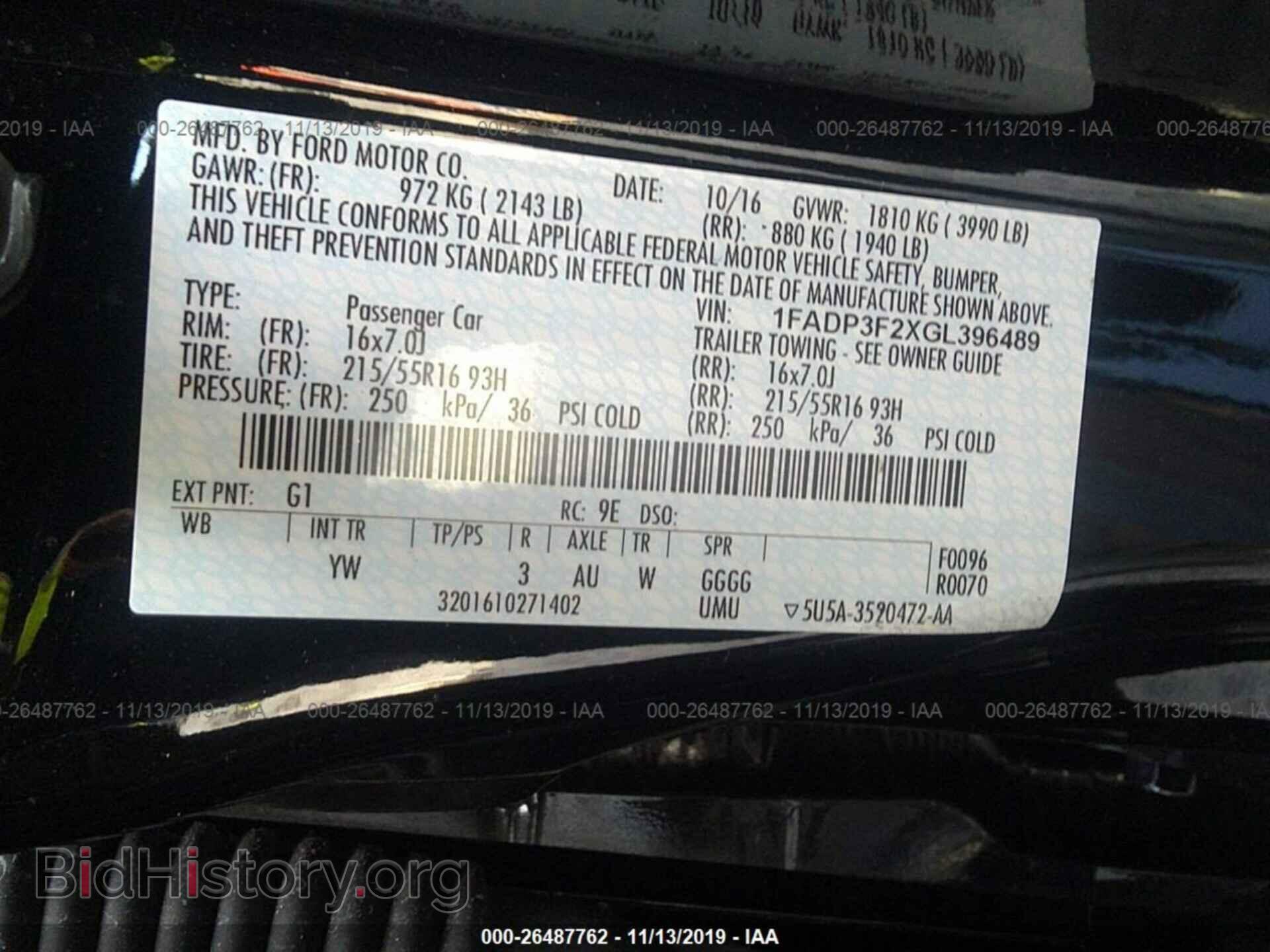 2016 FORD FOCUS - VIN: 1FADP3F2XGL396489 - Фото 9