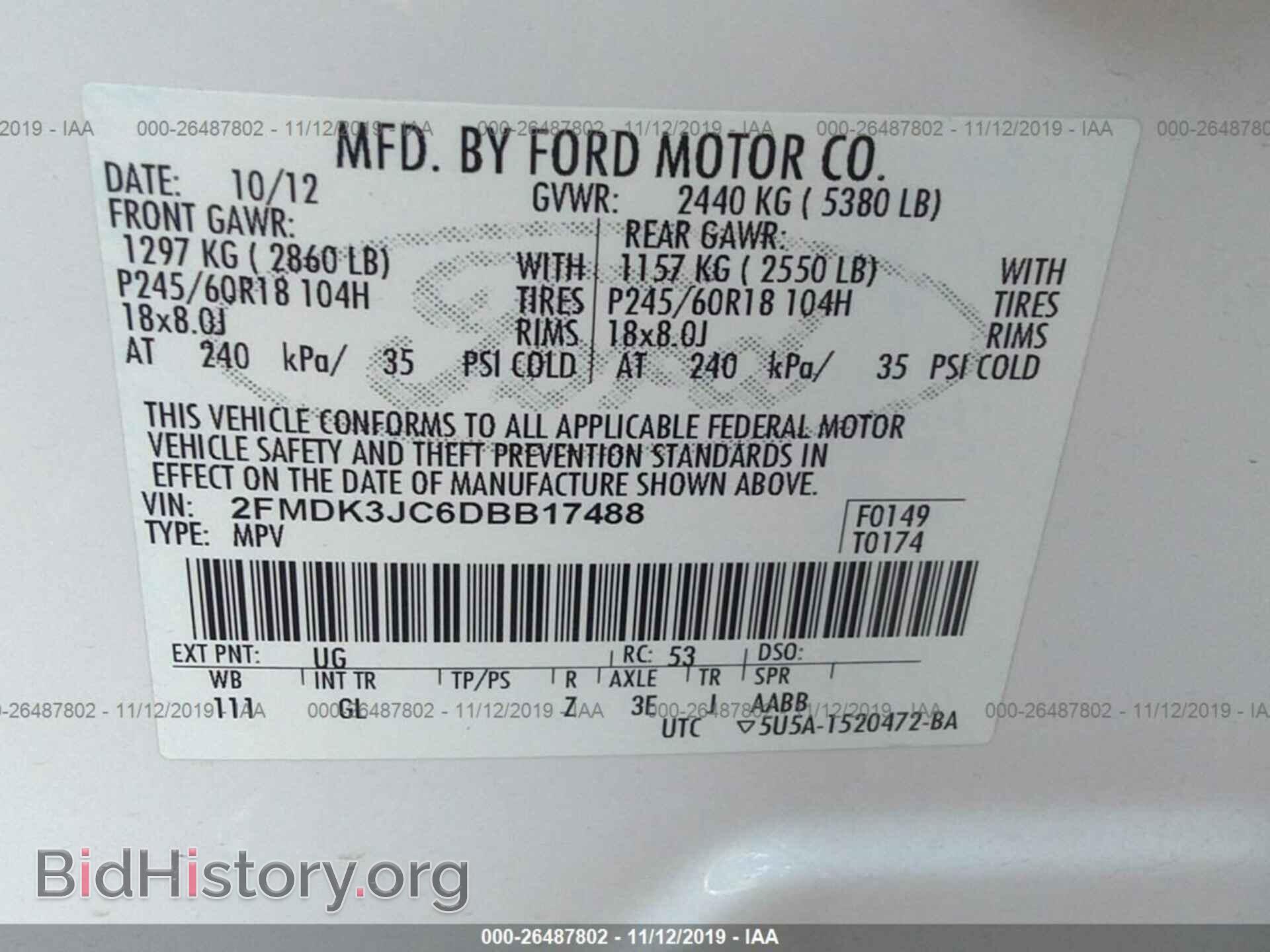 2013 FORD EDGE - VIN: 2FMDK3JC6DBB17488 - Photo 9