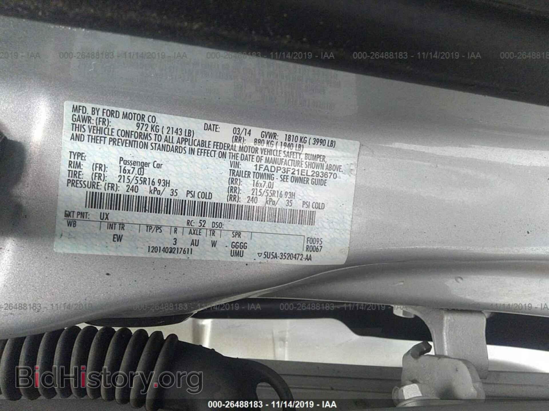 2014 FORD FOCUS - VIN: 1FADP3F21EL293670 - Фото 9